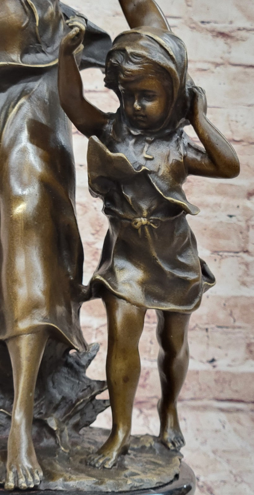 Beautiful Vintage Bronze Figurine - Mother & Baby/Child - Estate - Hot Cast Sale