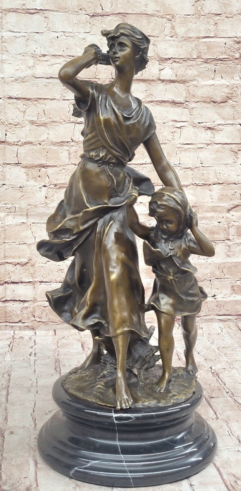 Beautiful Vintage Bronze Figurine - Mother & Baby/Child - Estate - Hot Cast Sale