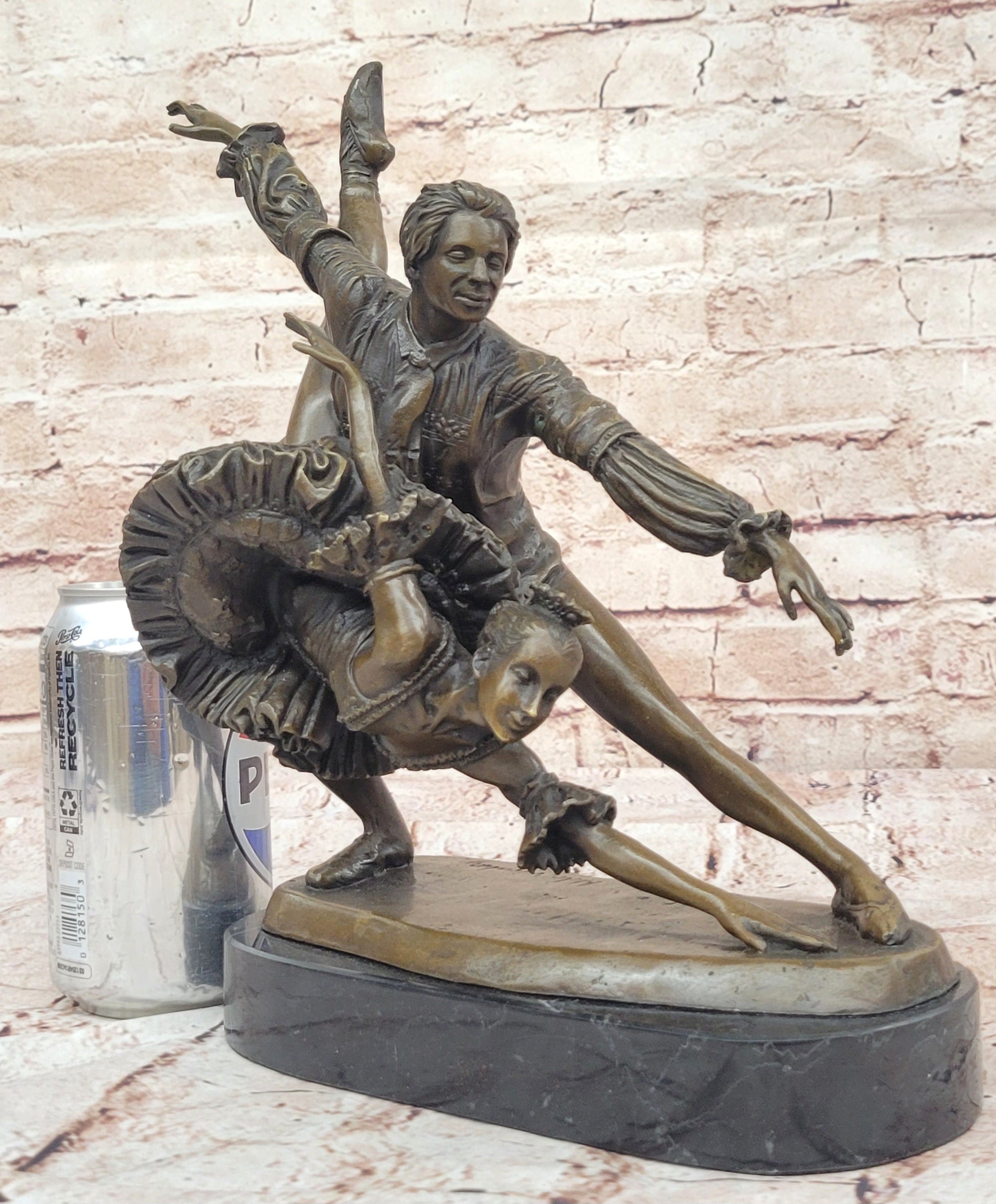 Amazing Original Bronze Sculpture By Aldo Vitaleh. Two Ballet Dancers. Signed. Artwork