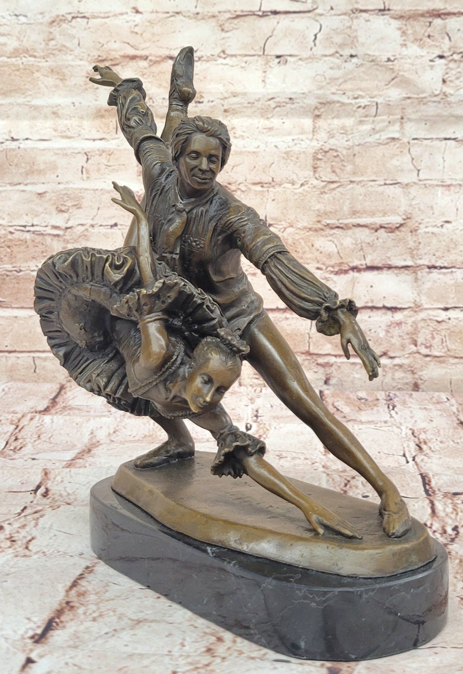 Amazing Original Bronze Sculpture By Aldo Vitaleh. Two Ballet Dancers. Signed. Artwork