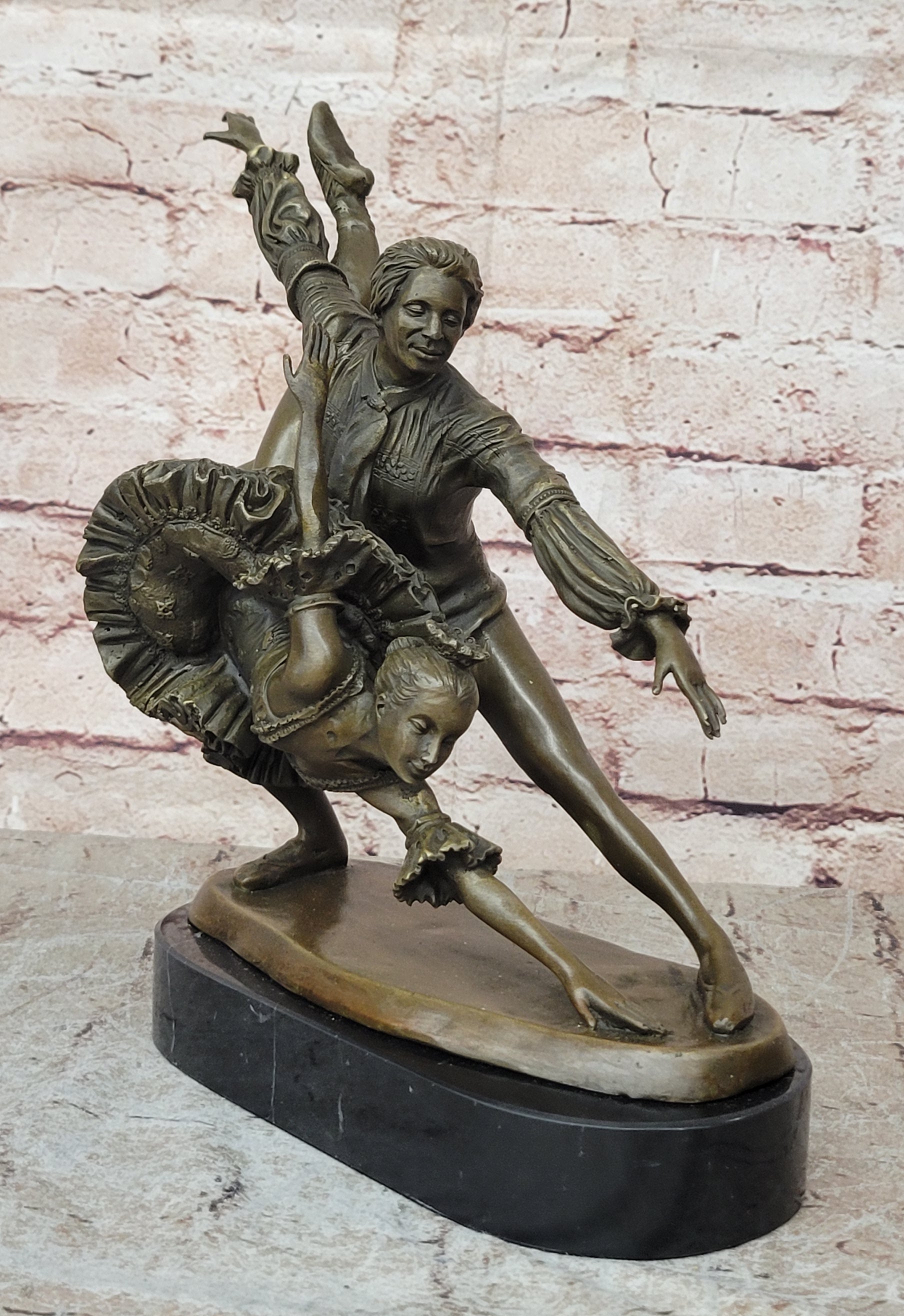 Amazing Original Bronze Sculpture By Aldo Vitaleh. Two Ballet Dancers. Signed. Artwork