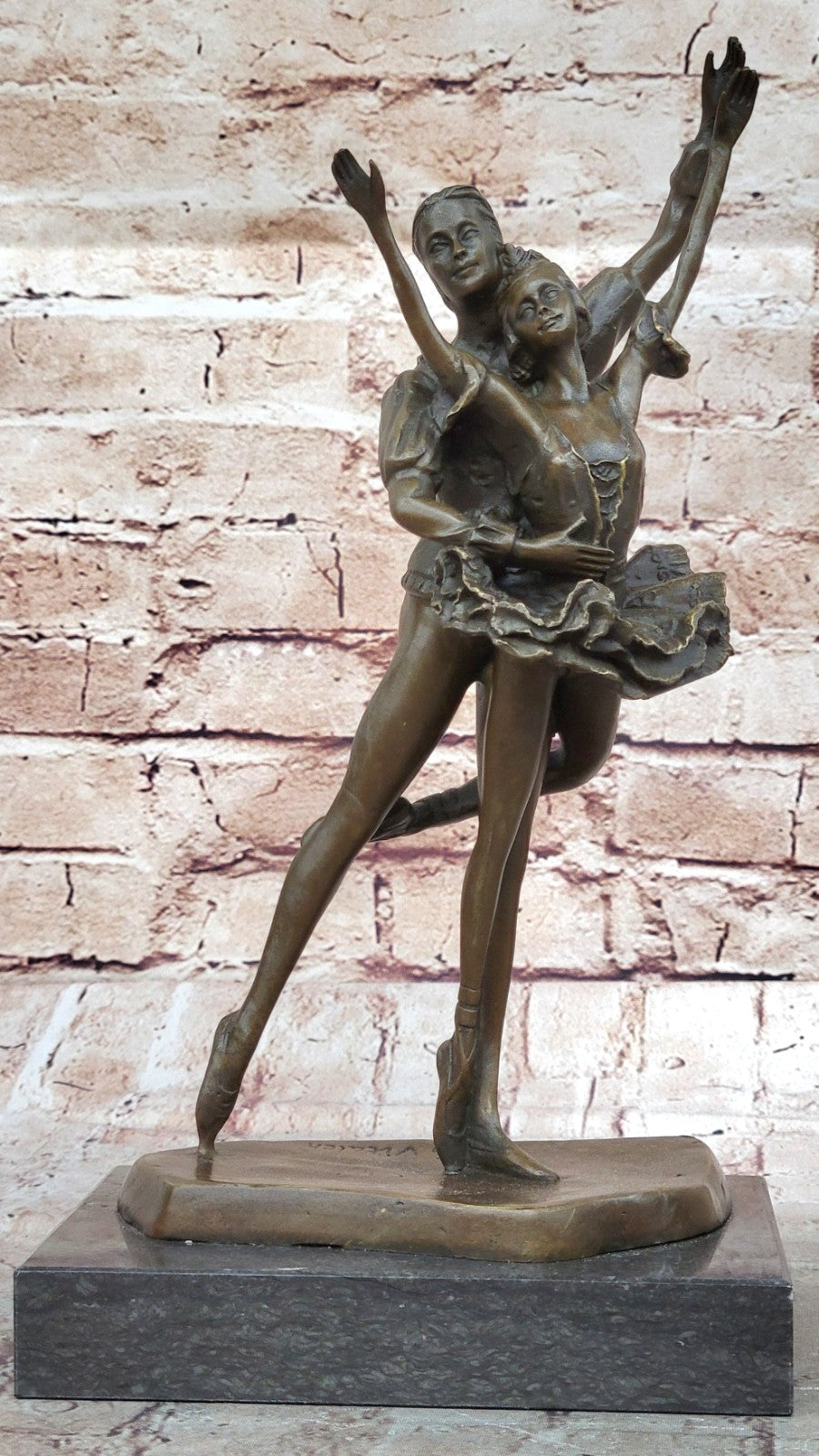 Handcrafted bronze sculpture SALE Ballerina Dancer Poised Vitaleh Signed