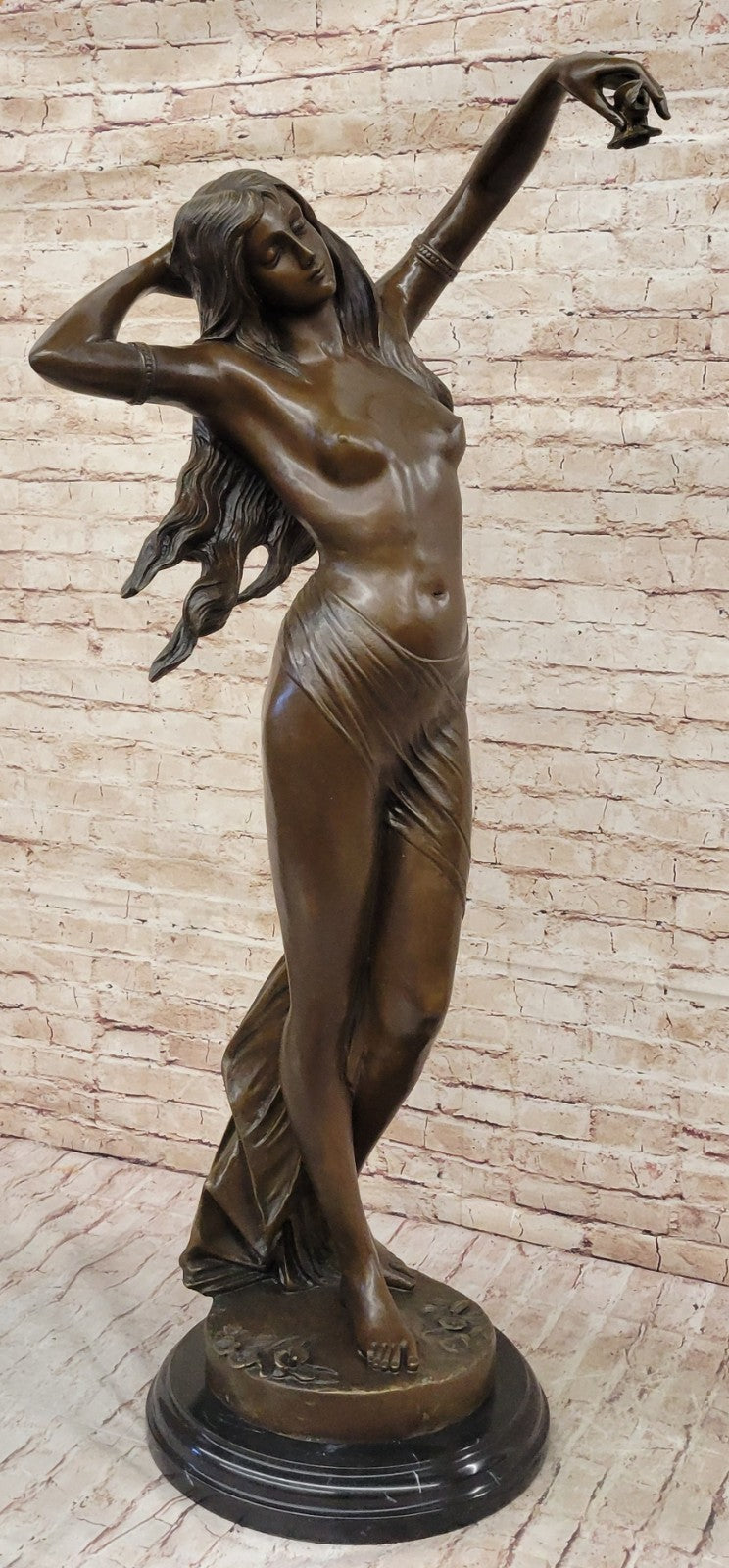 Exquisite Large Bronze Sculpture: Handcrafted Nude Venus by Moreau Lost Wax Method