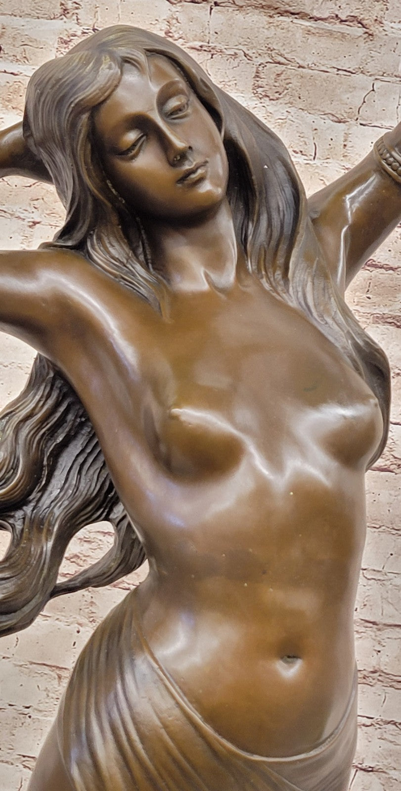 Exquisite Large Bronze Sculpture: Handcrafted Nude Venus by Moreau Lost Wax Method