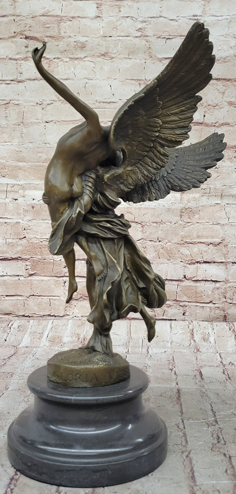 Bronze Statue Titled "Gloria Victis" the Winged Figure of Victory Hot Cast Figure