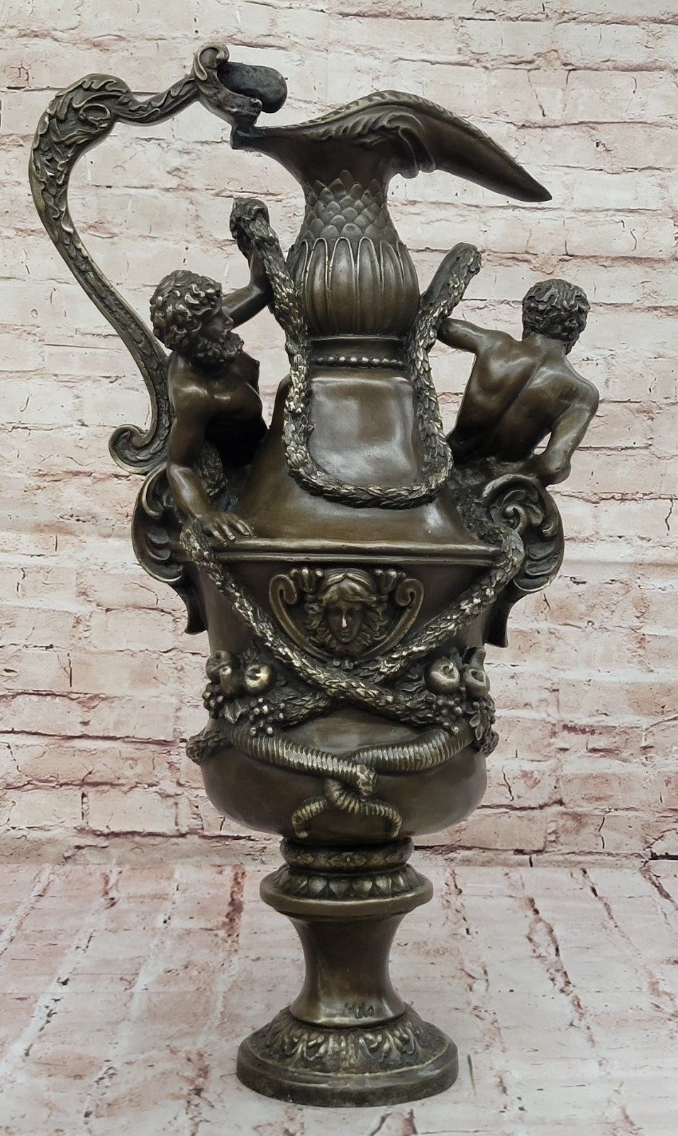 Hand Made Massive Centerpiece Museum Quality Two Centaur Bronze Sculpture