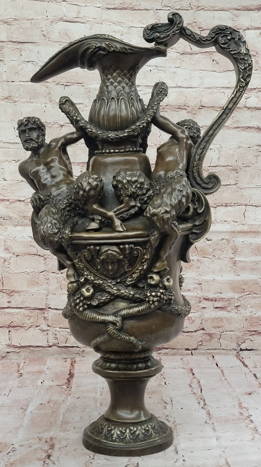 Hand Made Massive Centerpiece Museum Quality Two Centaur Bronze Sculpture
