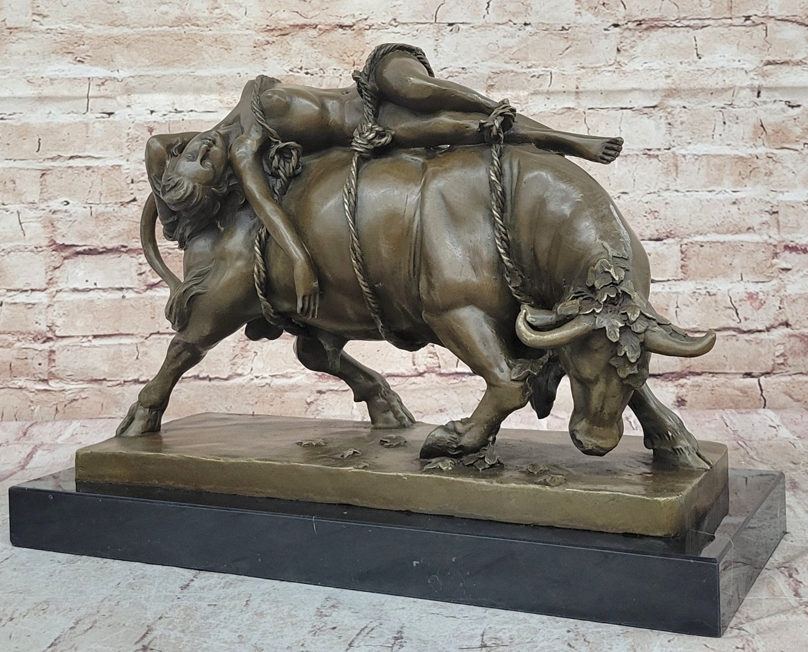 Handcrafted bronze sculpture SALE Bul Wild On Resting Lady Nude Original Signed