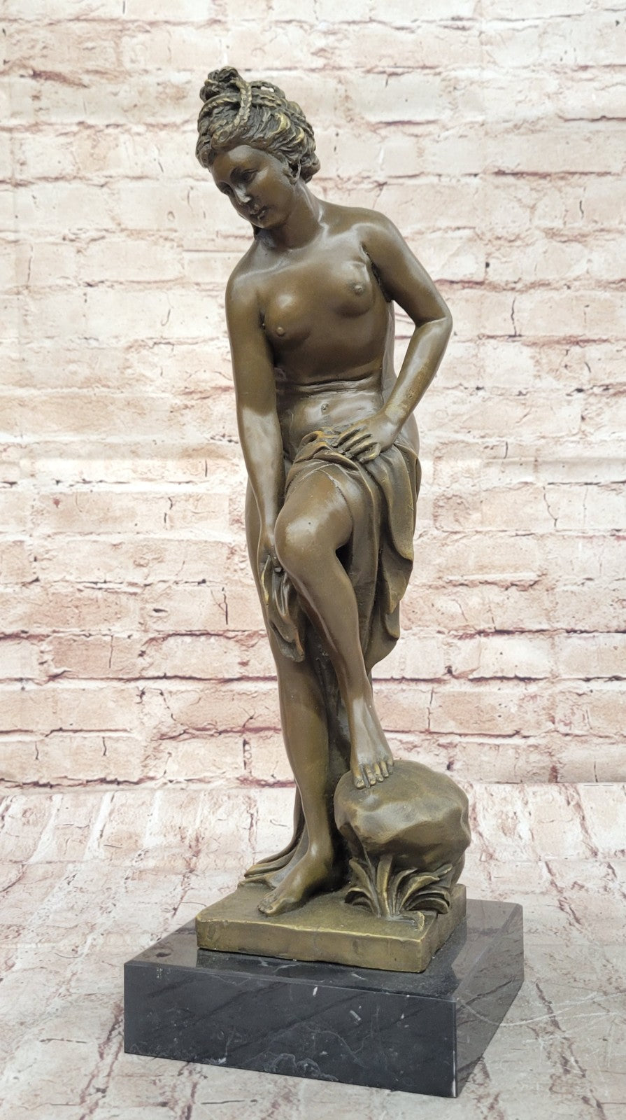 Handcrafted bronze sculpture SALE Origina Signed Woman Sexy Youthful Nude
