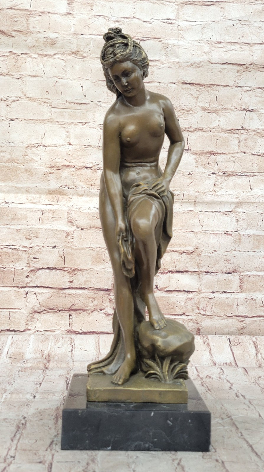 Handcrafted bronze sculpture SALE Origina Signed Woman Sexy Youthful Nude