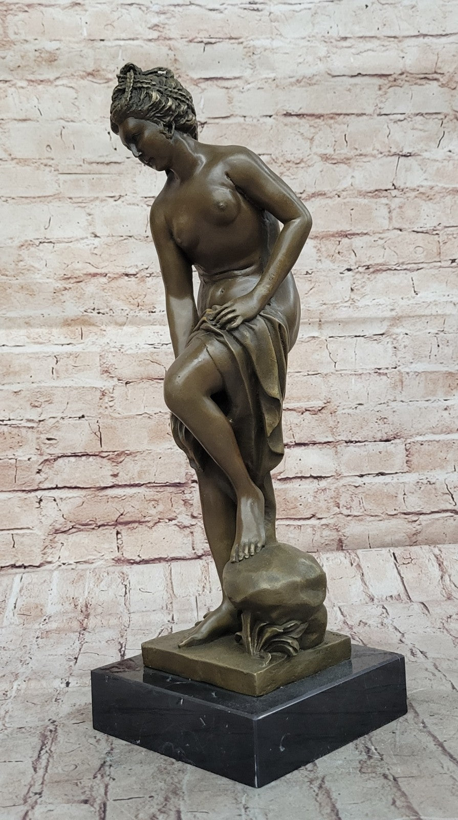 Handcrafted bronze sculpture SALE Origina Signed Woman Sexy Youthful Nude