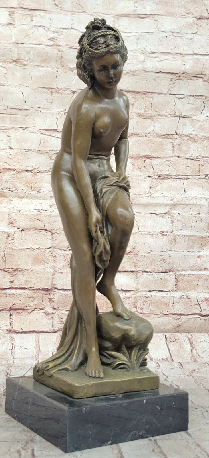 Handcrafted bronze sculpture SALE Origina Signed Woman Sexy Youthful Nude