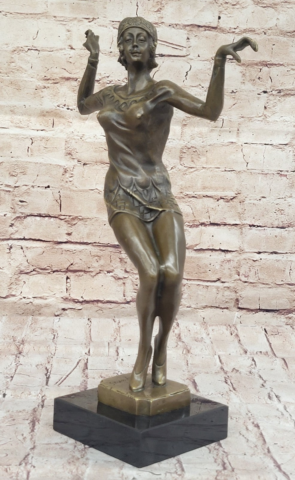 Art Deco Bronze Woman SIGNED Chiparus Museum Quality on Marble base