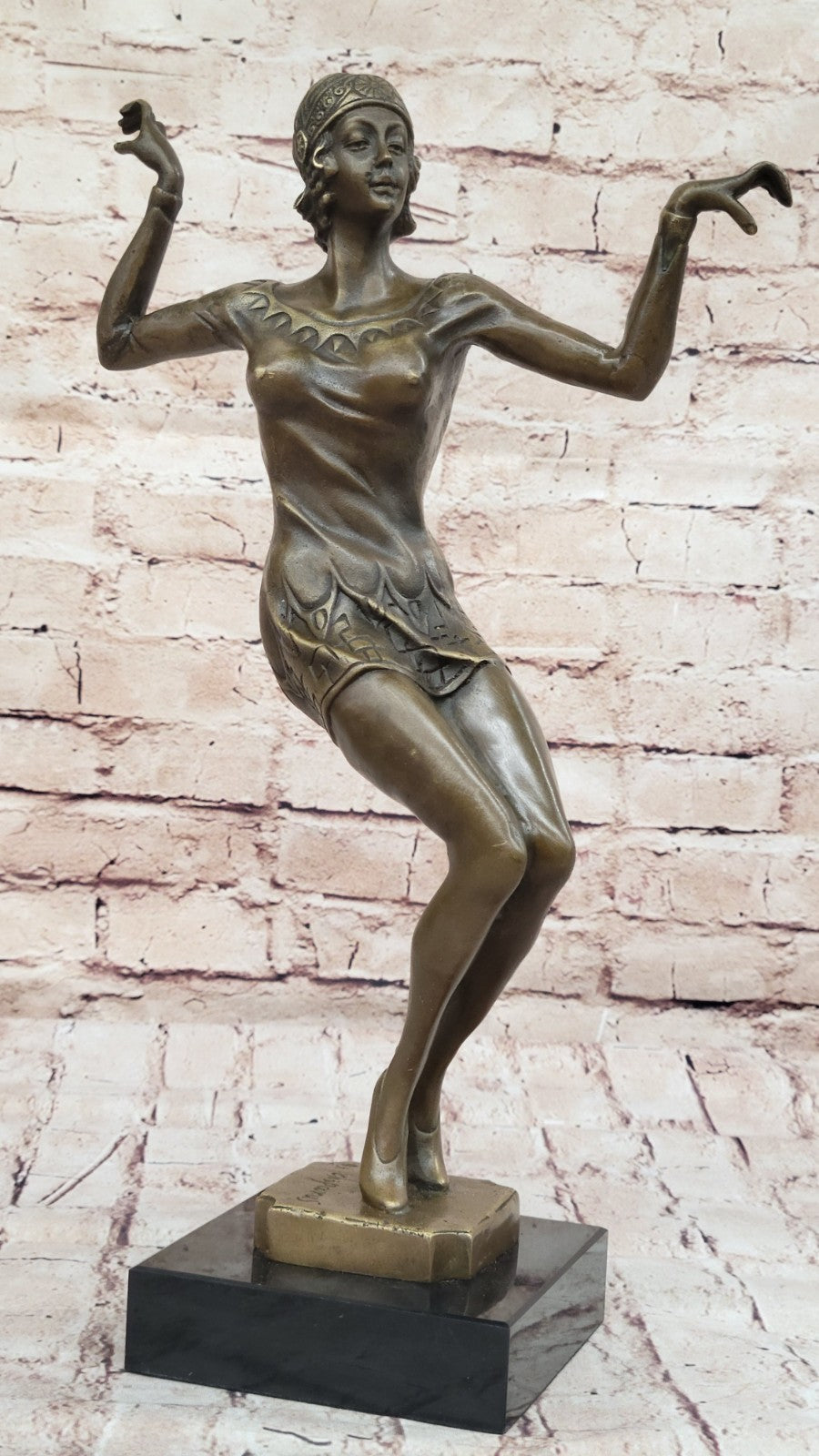 Art Deco Bronze Woman SIGNED Chiparus Museum Quality on Marble base