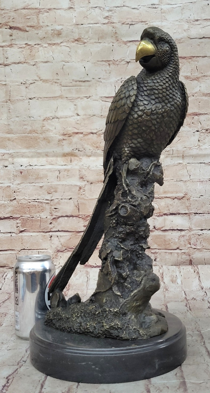 Original Milo Hot Cast Decor Brazilian Parrot Bronze Sculpture Bird Figurine Art