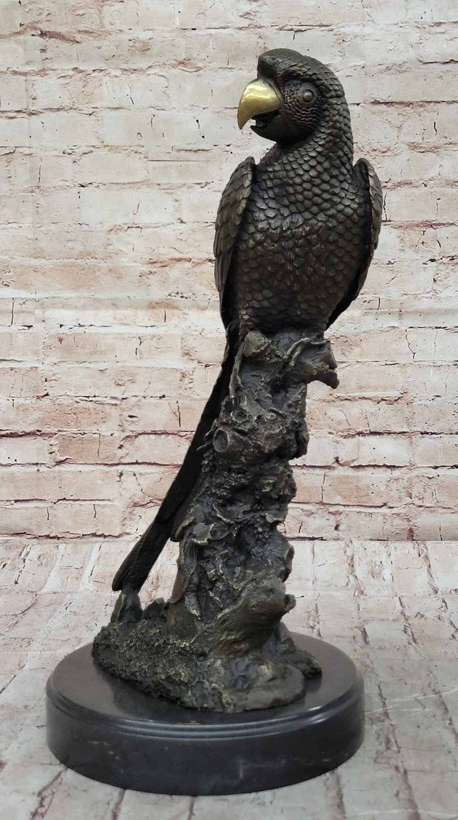 Original Milo Hot Cast Decor Brazilian Parrot Bronze Sculpture Bird Figurine Art