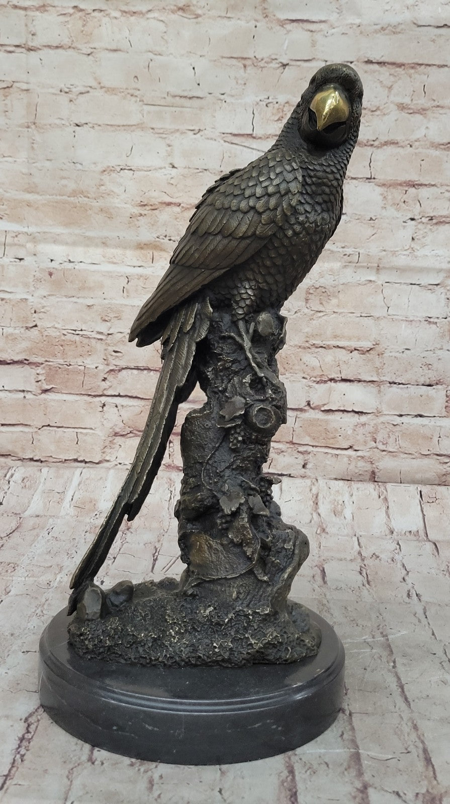 Original Milo Hot Cast Decor Brazilian Parrot Bronze Sculpture Bird Figurine Art