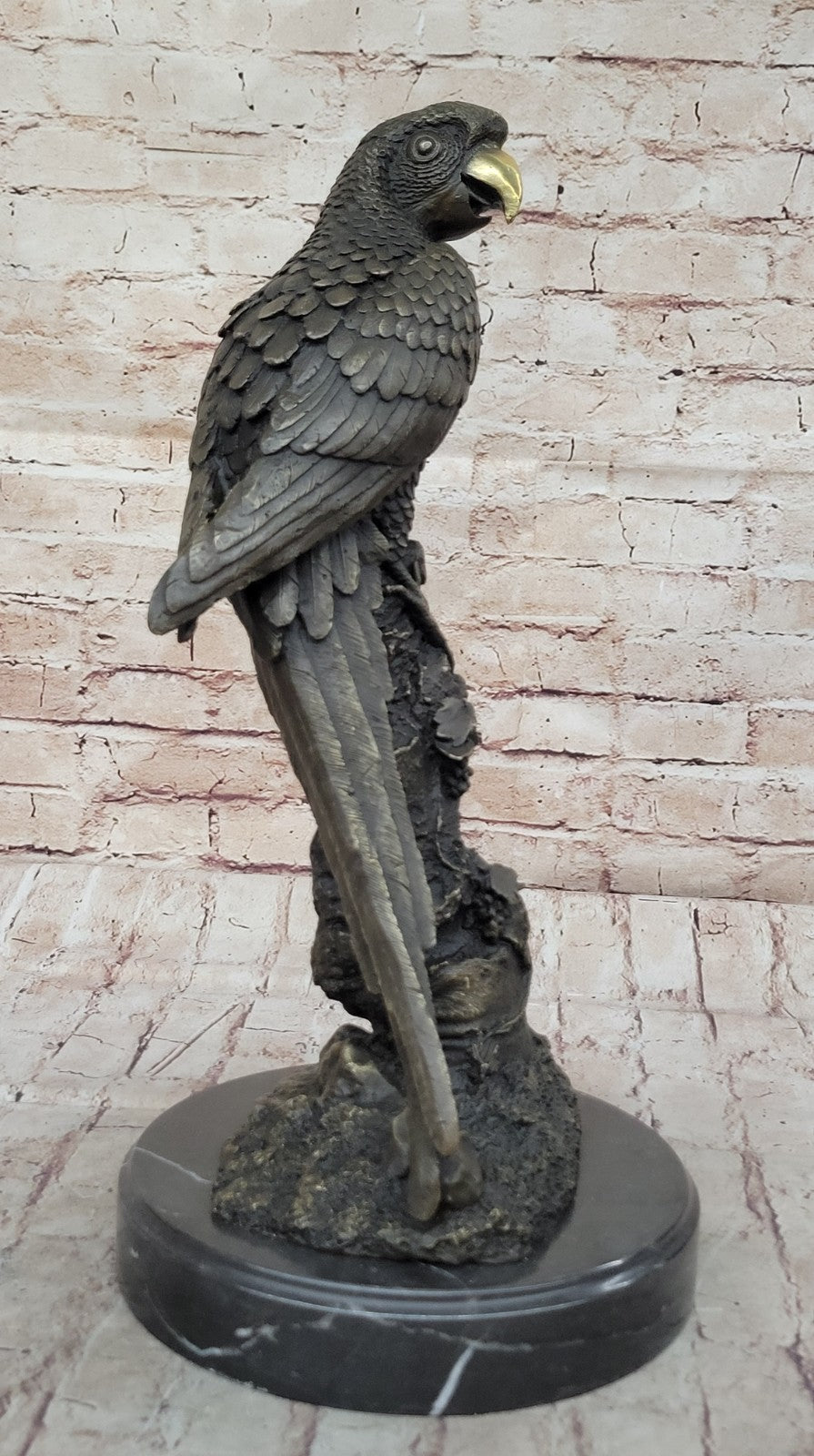 Original Milo Hot Cast Decor Brazilian Parrot Bronze Sculpture Bird Figurine Art