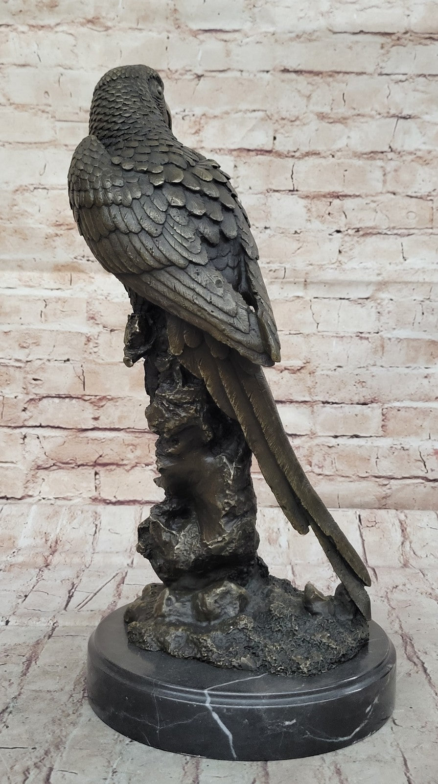 Original Milo Hot Cast Decor Brazilian Parrot Bronze Sculpture Bird Figurine Art