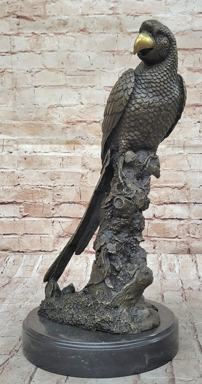Original Milo Hot Cast Decor Brazilian Parrot Bronze Sculpture Bird Figurine Art