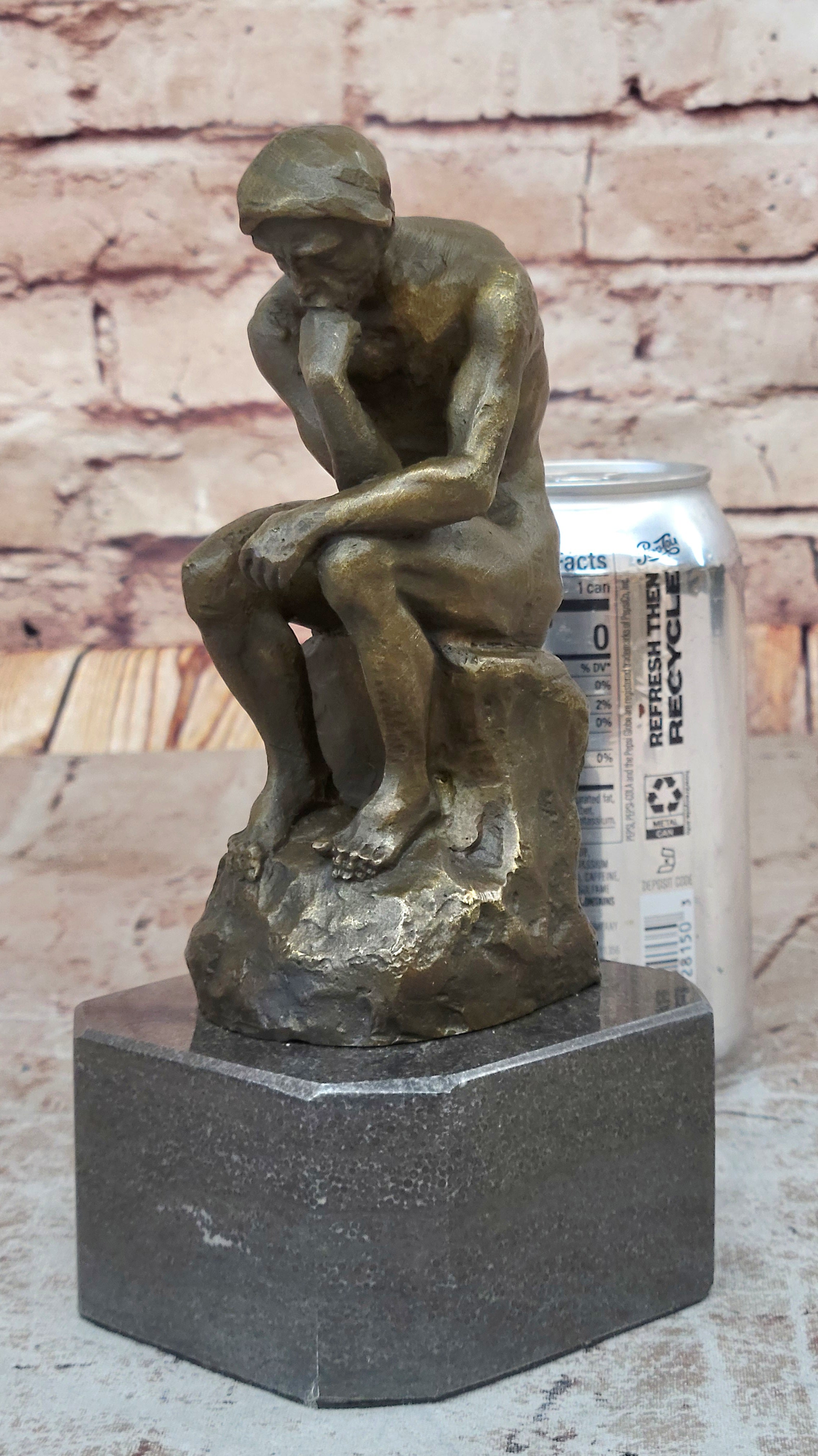 Collectible Figurine Bronze Decor Massive Extra Large Rodin Thinker Famous Work