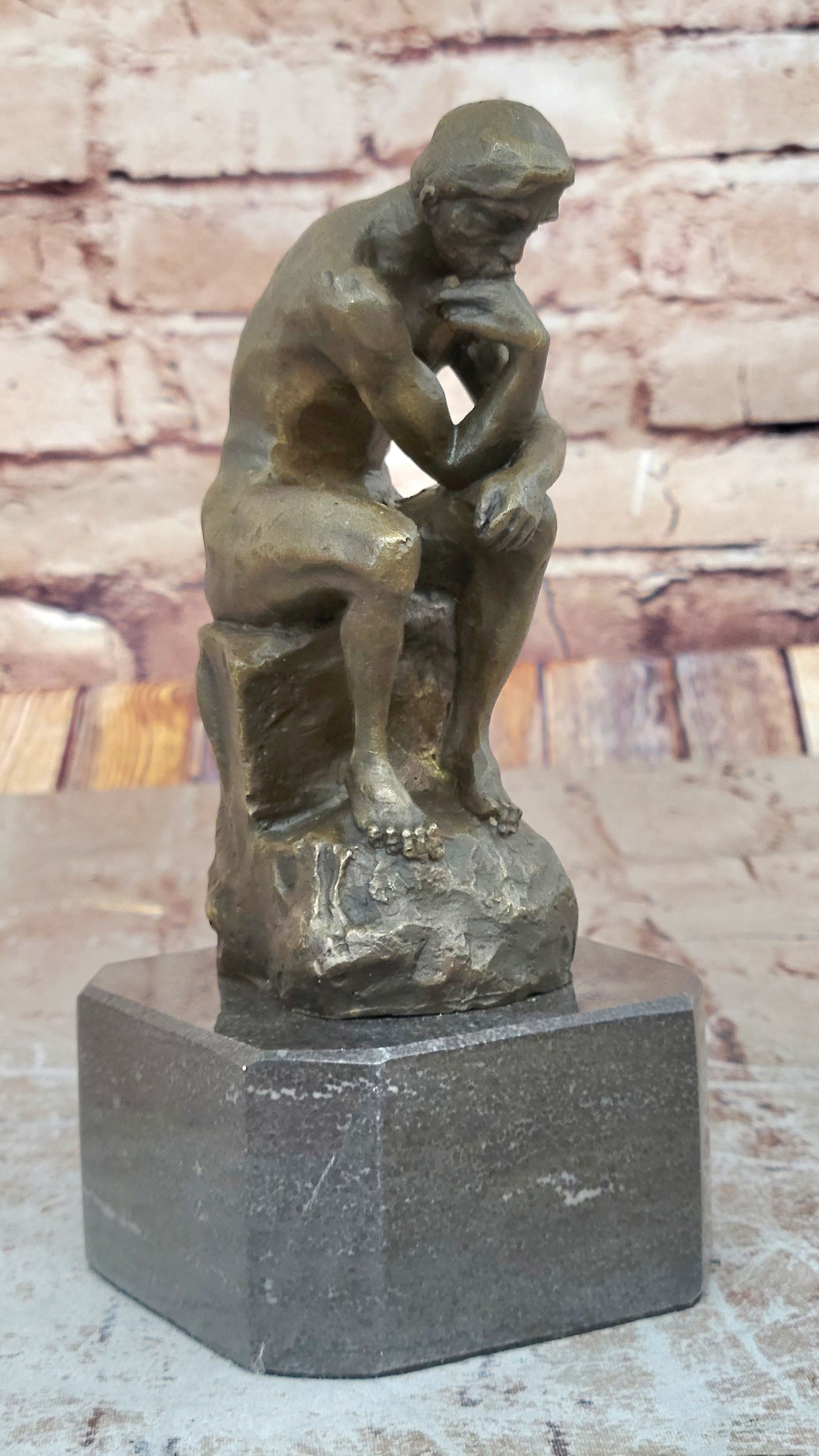 Collectible Figurine Bronze Decor Massive Extra Large Rodin Thinker Famous Work