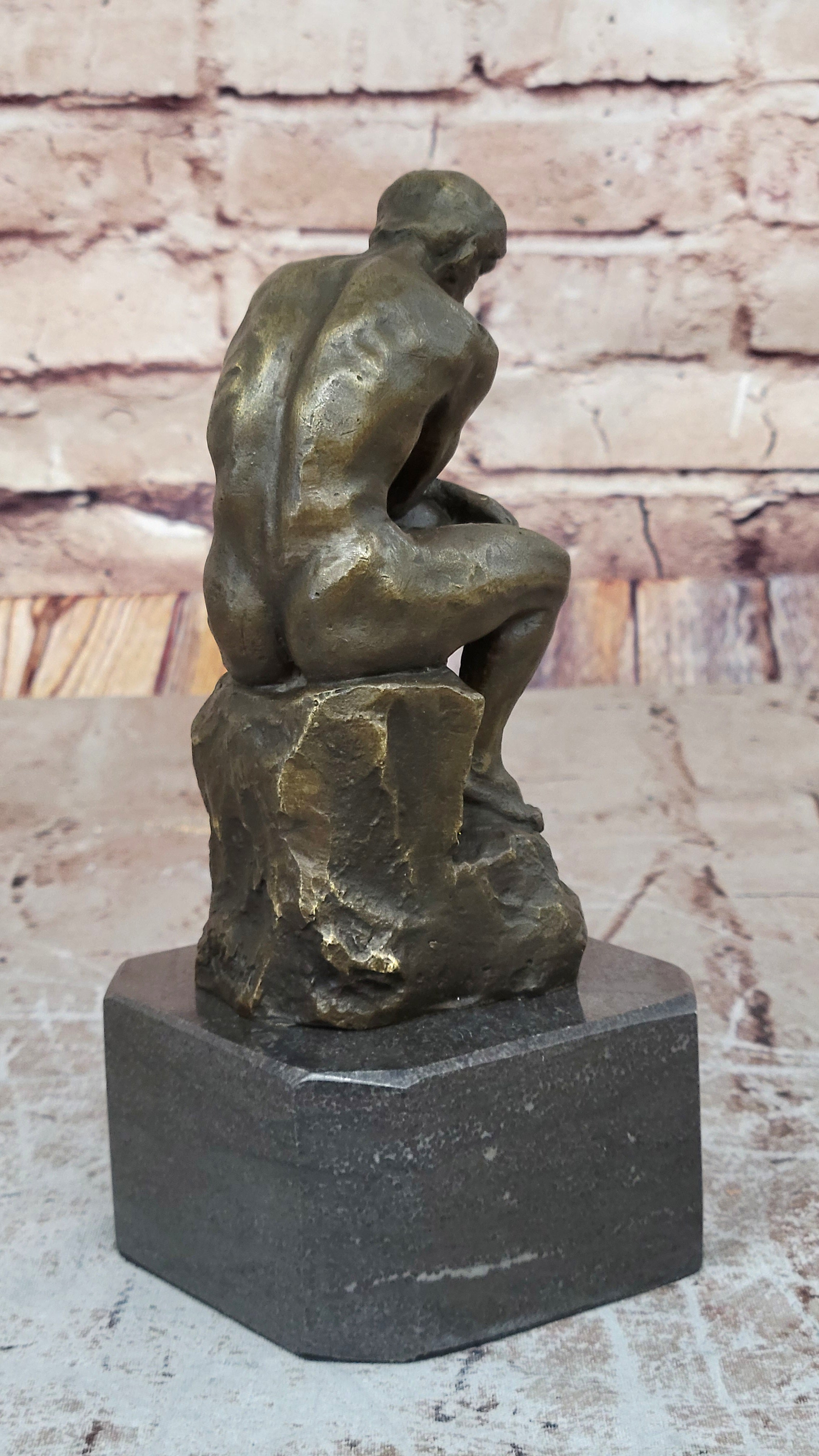 Collectible Figurine Bronze Decor Massive Extra Large Rodin Thinker Famous Work