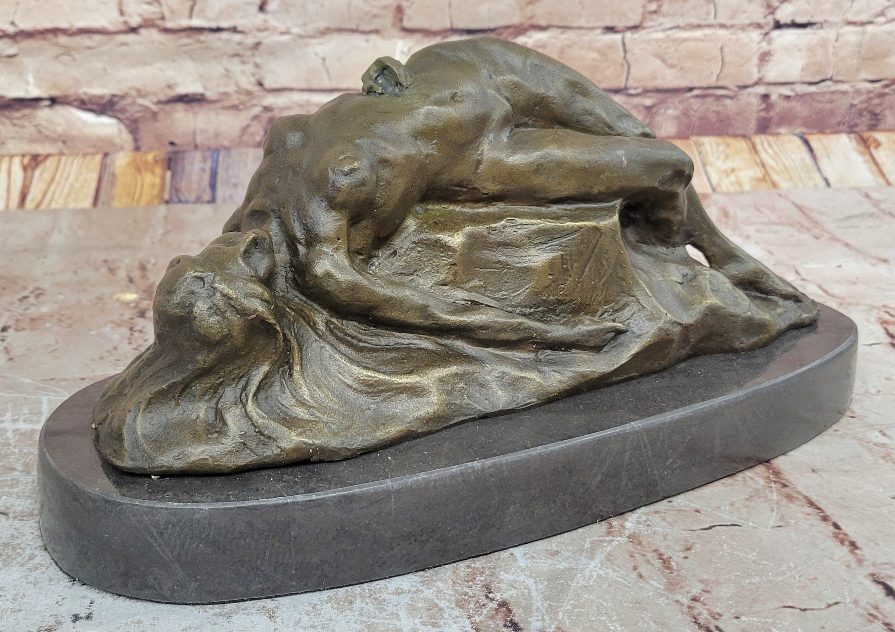 VINTAGE STYLE Modern ABSTRACT BRONZE Sculpture NUDE WOMAN ARTIST SIGNED