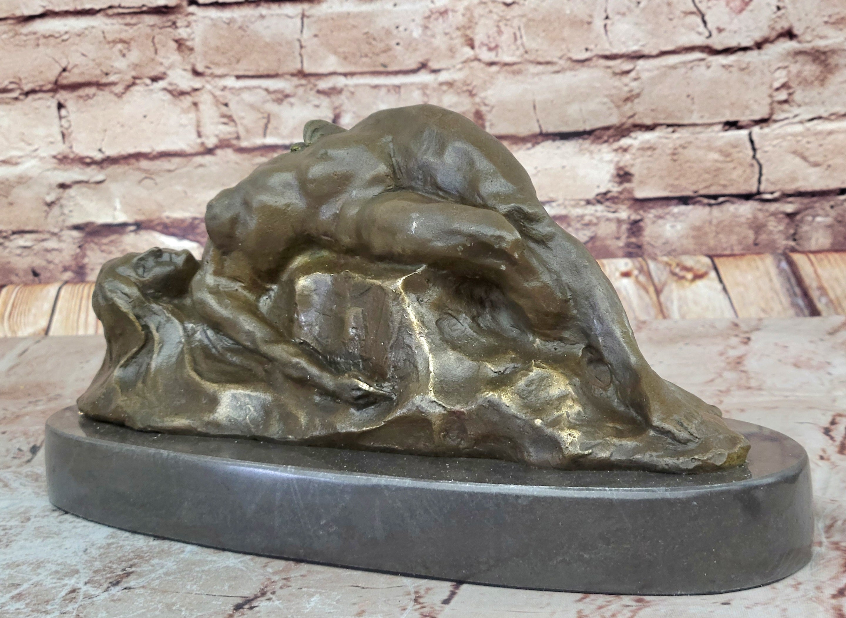 VINTAGE STYLE Modern ABSTRACT BRONZE Sculpture NUDE WOMAN ARTIST SIGNED