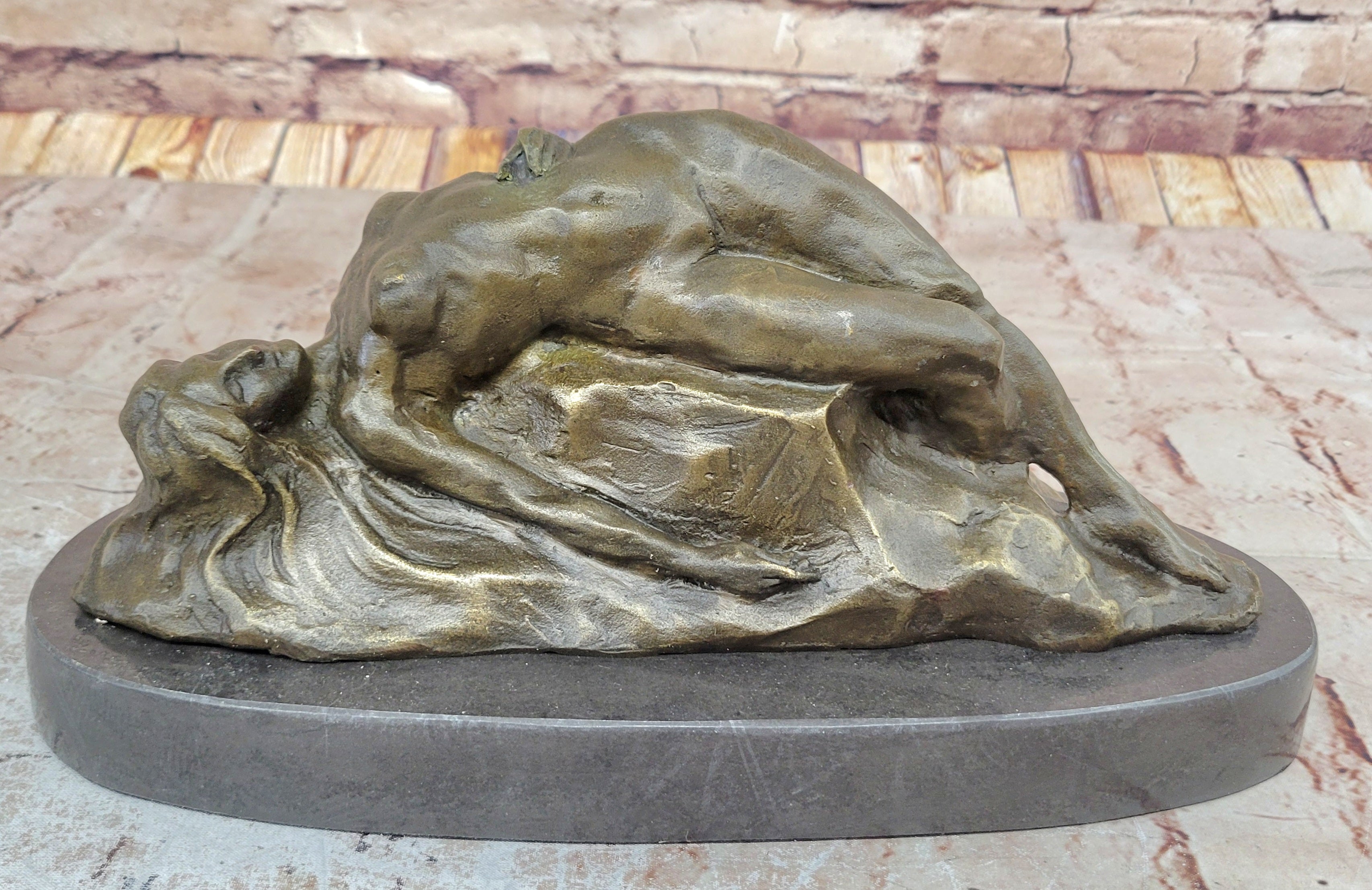VINTAGE STYLE Modern ABSTRACT BRONZE Sculpture NUDE WOMAN ARTIST SIGNED