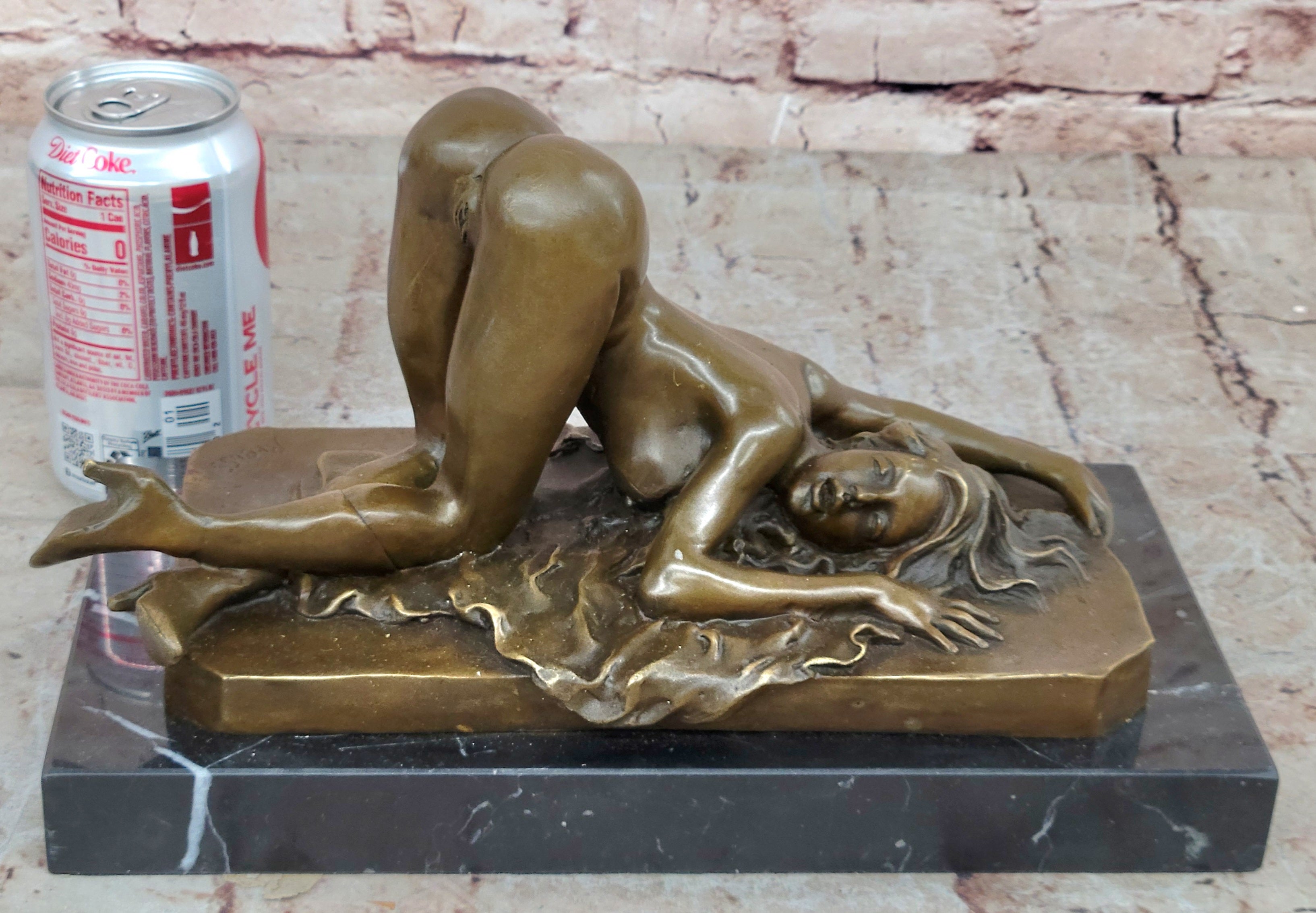 Bronze Semi Nude Erotic Sculpture Statue Art Figurine Woman Figure Fantasy Art