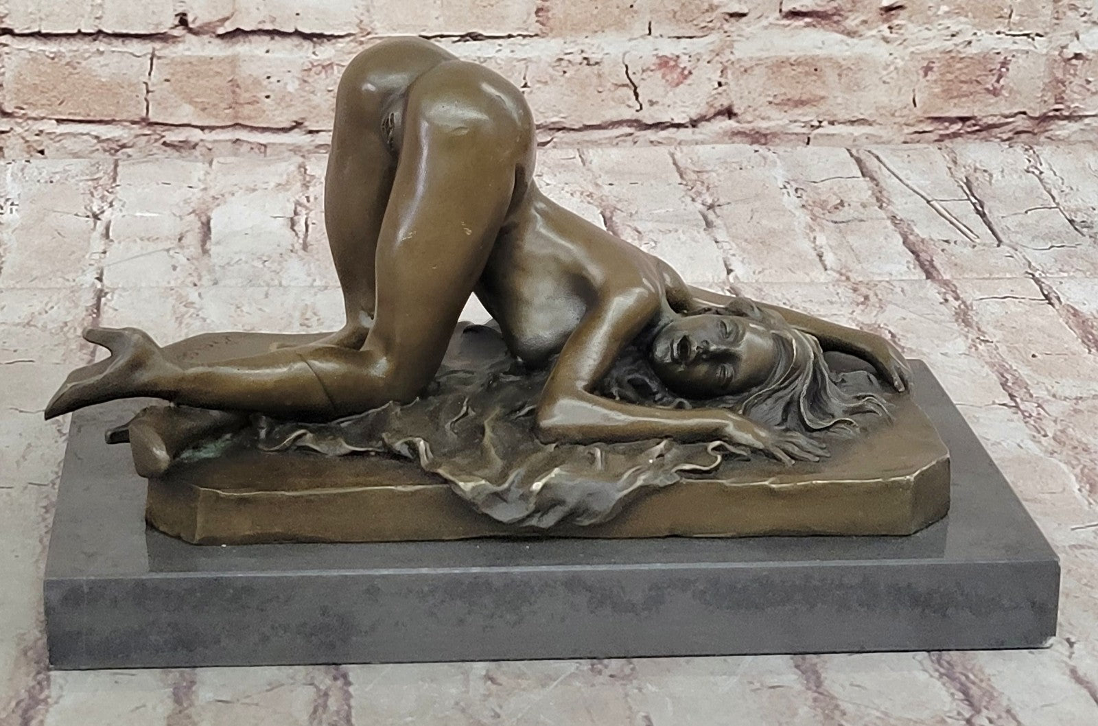 Bronze Semi Nude Erotic Sculpture Statue Art Figurine Woman Figure Fantasy Art
