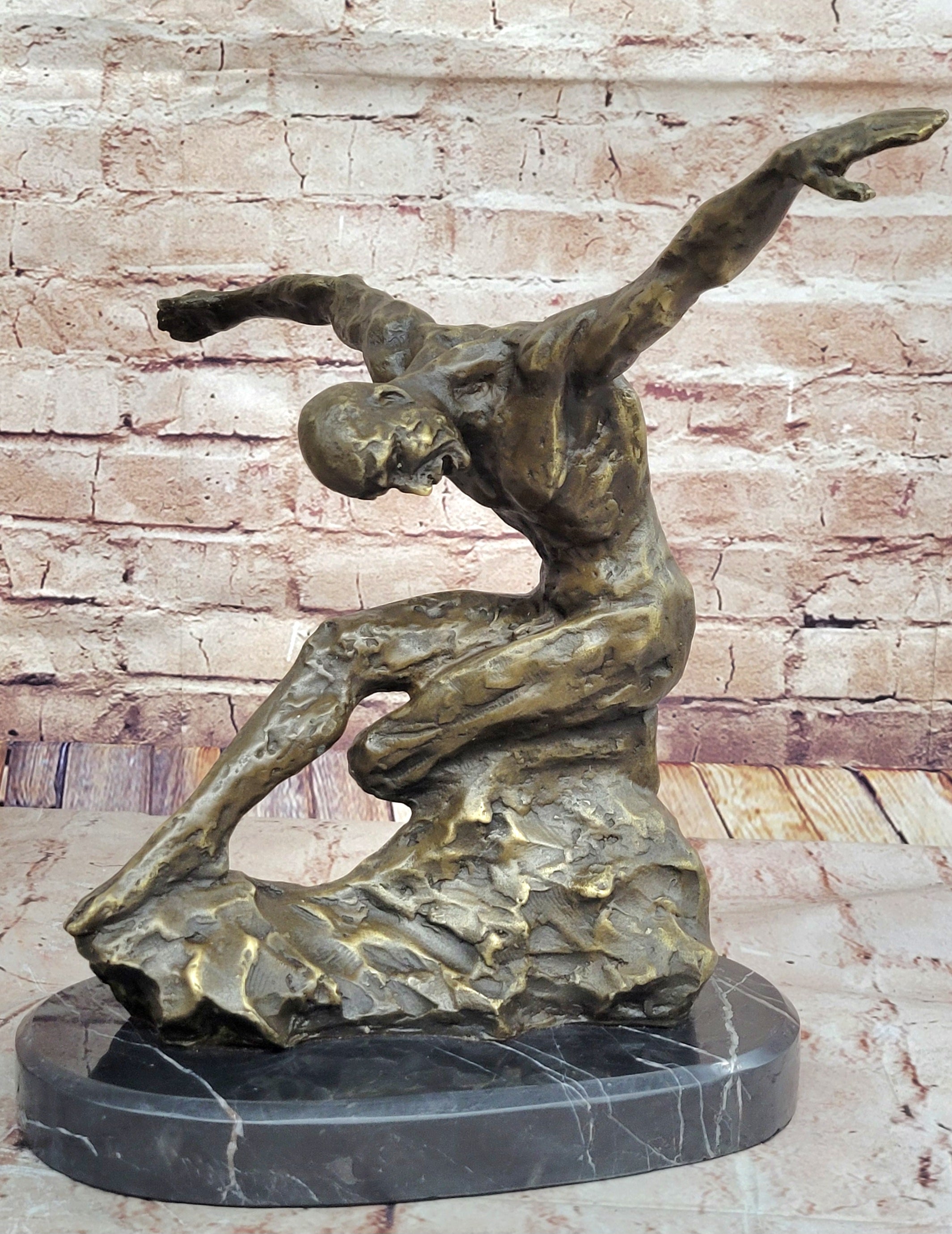 Handcrafted bronze sculpture SALE Man Hotcast Pure Abstract Large Beautiful
