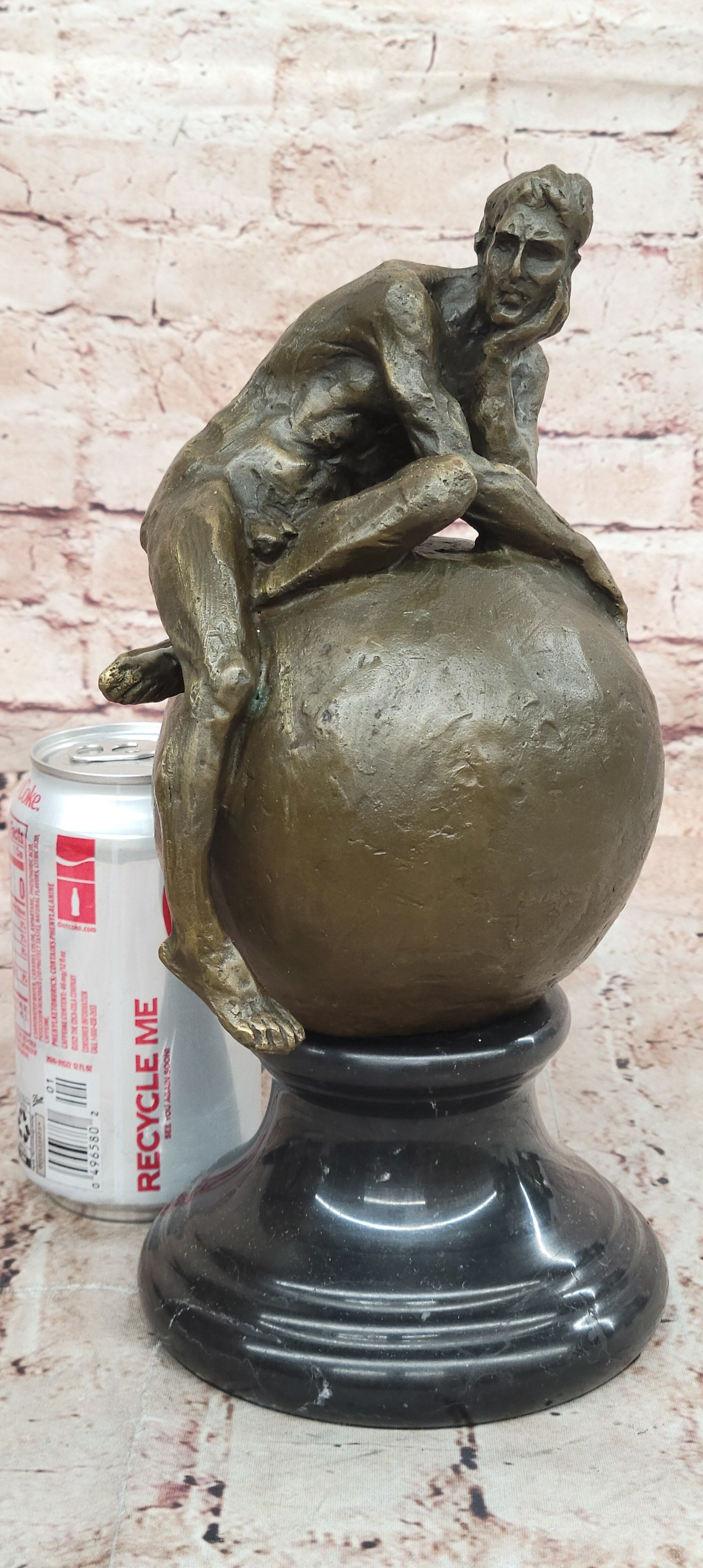 Nude Male Figure Partner Athlete Husband Wedding Gift Bronze Art Marble Statue