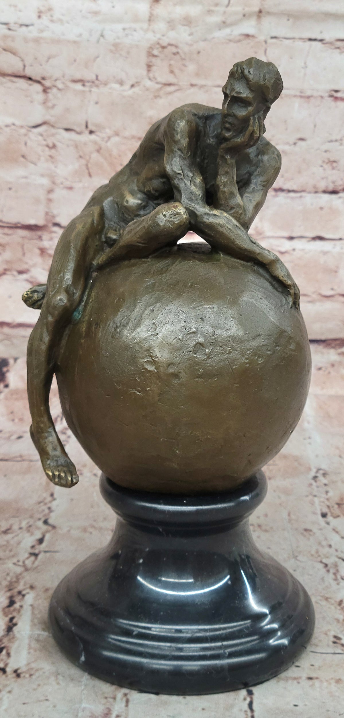Nude Male Figure Partner Athlete Husband Wedding Gift Bronze Art Marble Statue