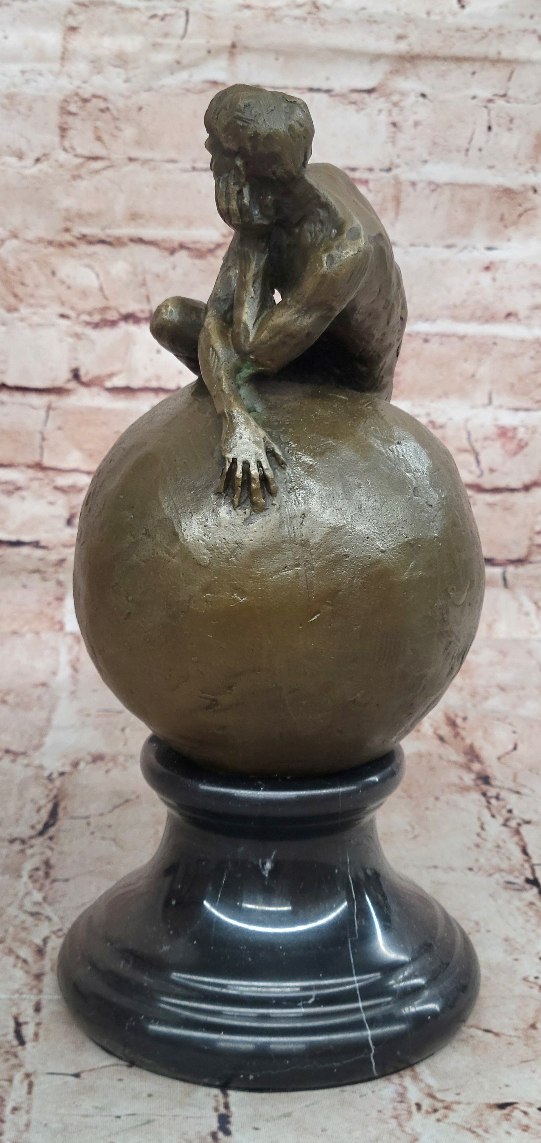 Nude Male Figure Partner Athlete Husband Wedding Gift Bronze Art Marble Statue