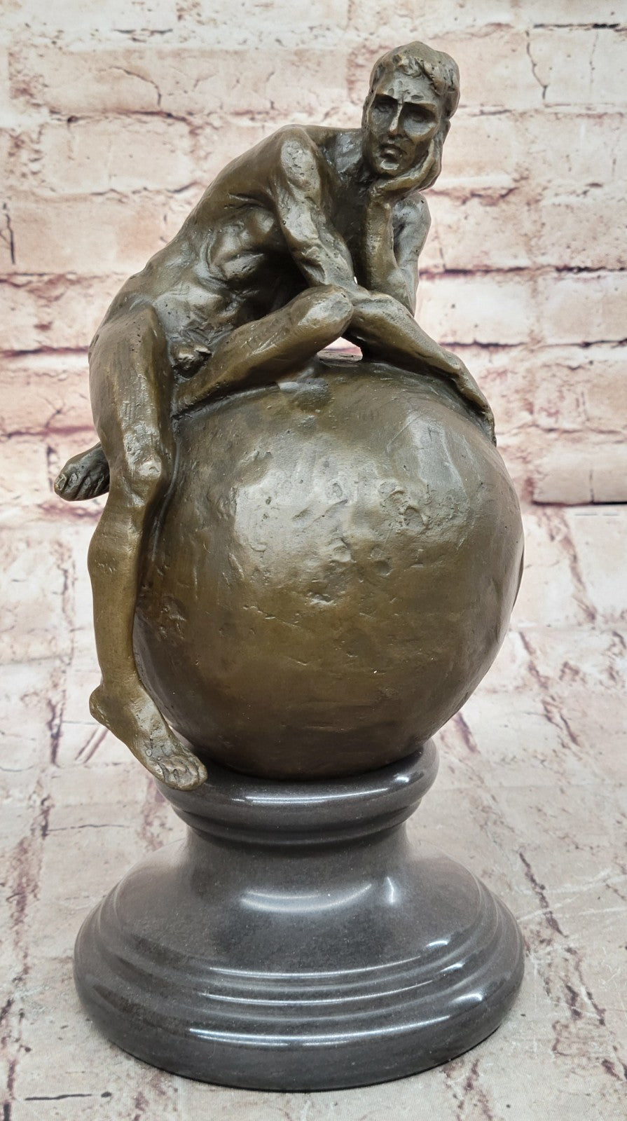 Nude Male Figure Partner Athlete Husband Wedding Gift Bronze Art Marble Statue