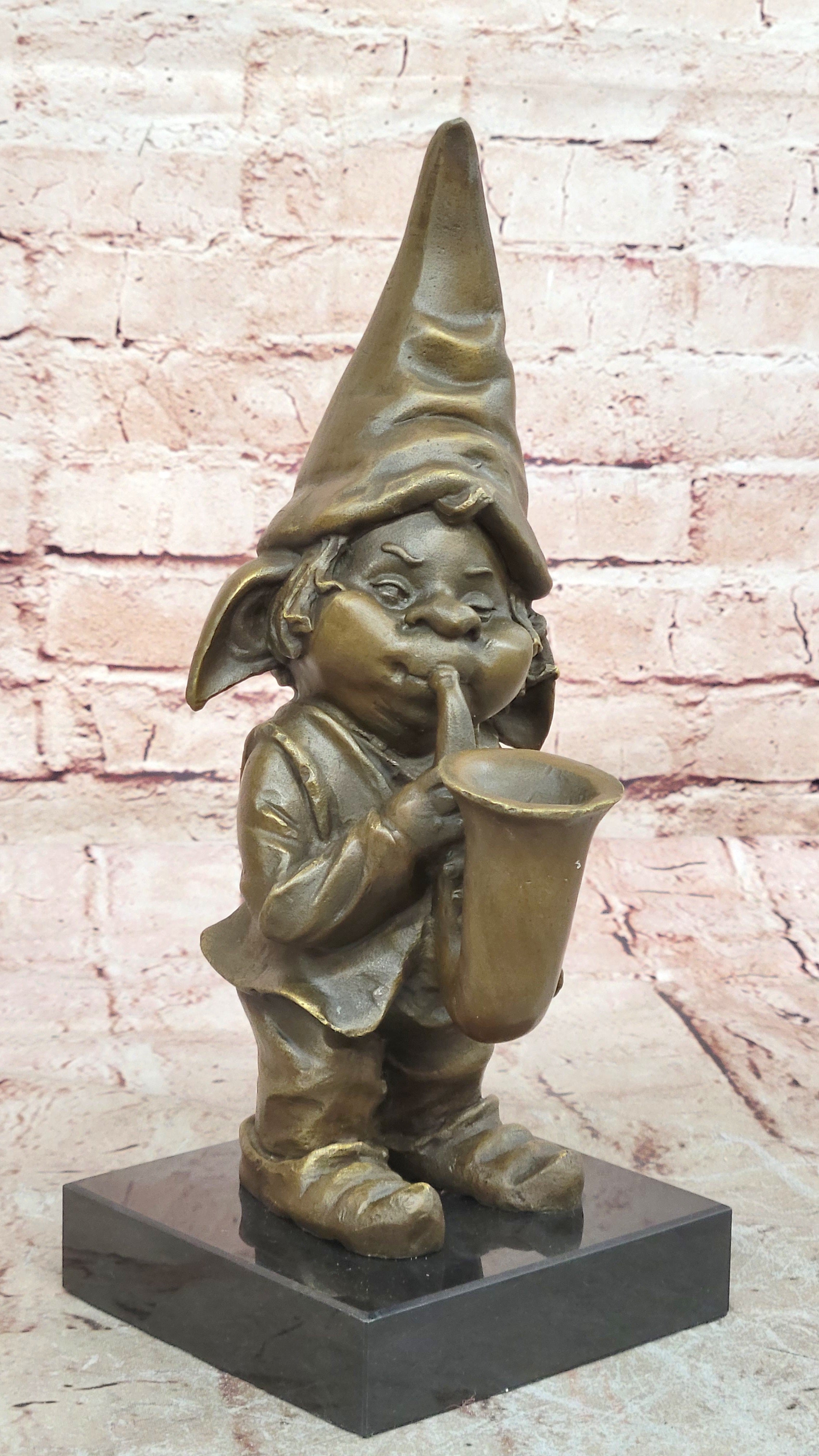 Handcrafted Detailed Signed Gnomes Made by Lost wax Method Bronze Statue GIFT