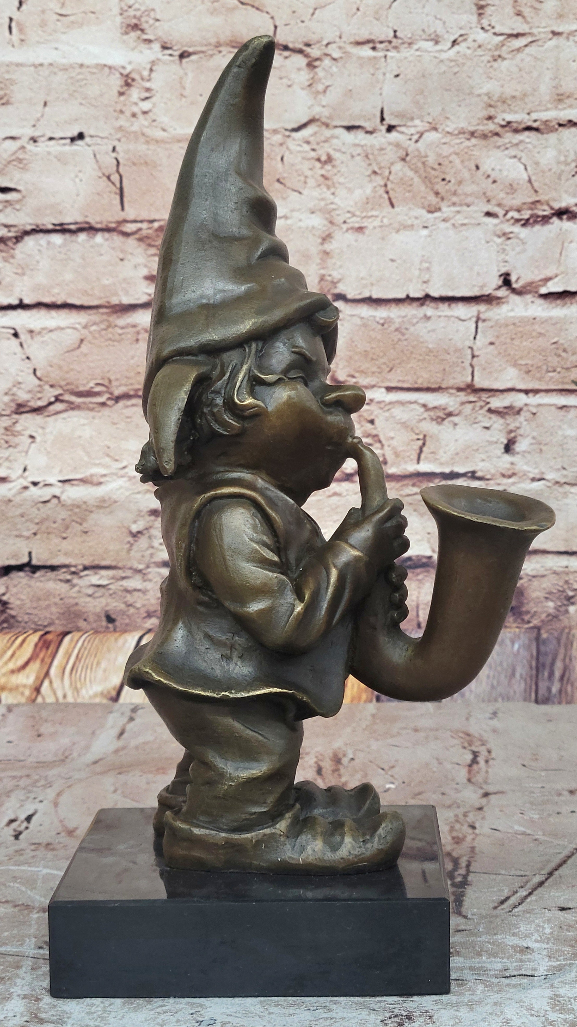 Handcrafted Detailed Signed Gnomes Made by Lost wax Method Bronze Statue GIFT