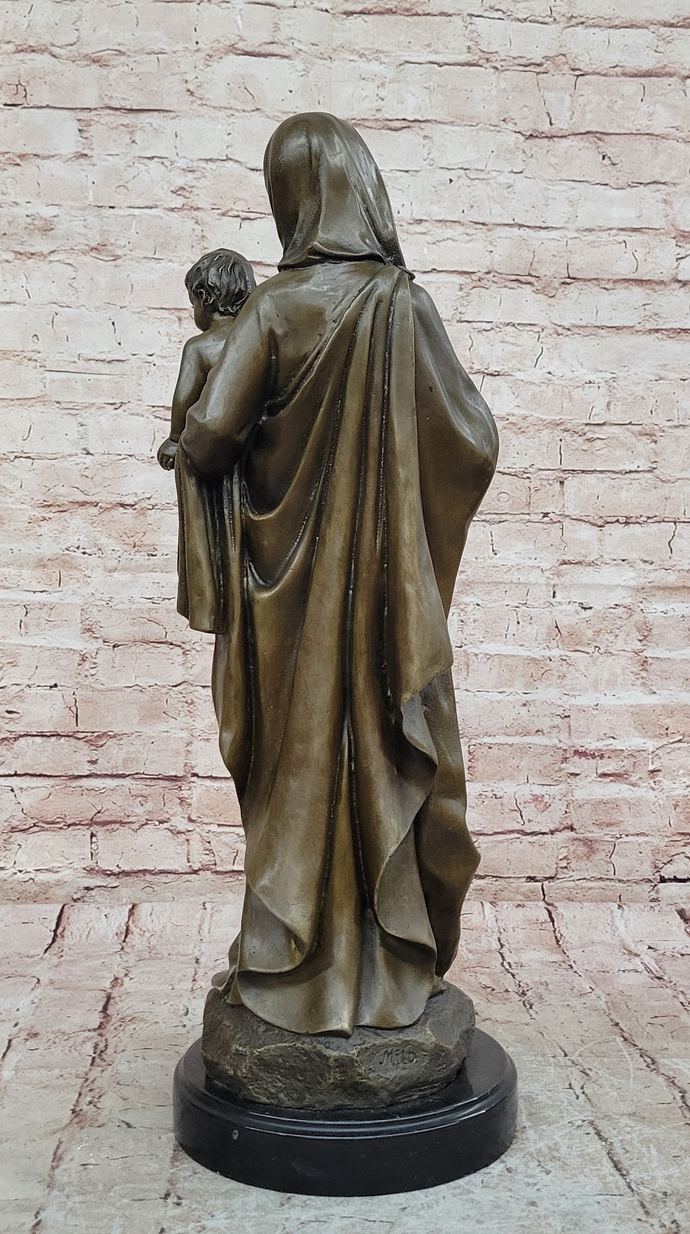 Mother Madonna With Baby Jesus Art Bronze Sculpture Statue Figurine Figure Sale