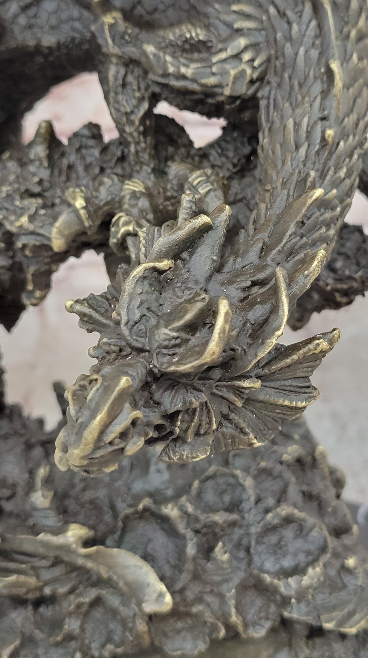 Handcrafted bronze sculpture SALE Dragon Flying Mythical Original Signed *