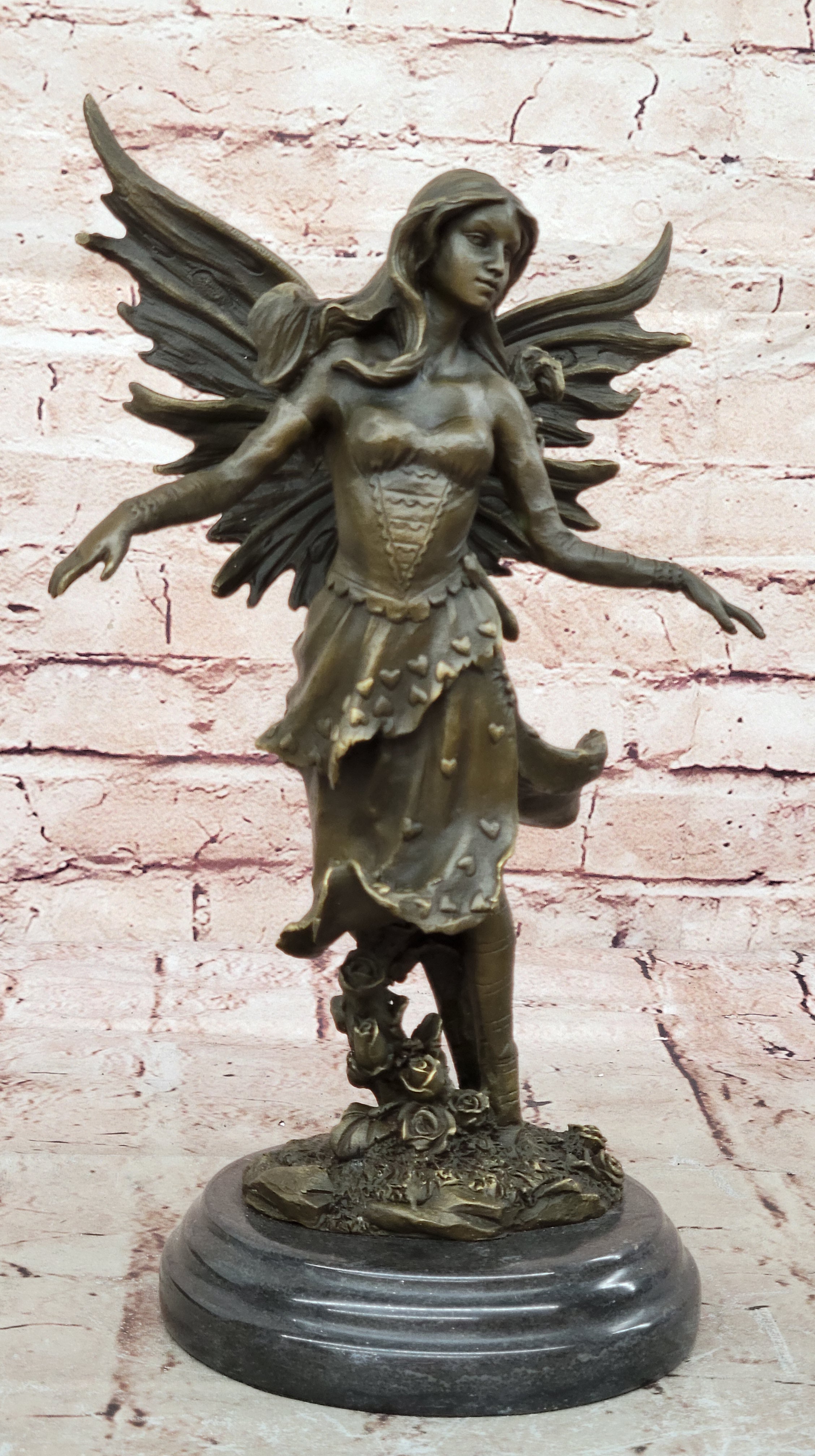Art Deco Original Vitaleh Fairy Bronze Sculpture Valentine Gift Present Sale