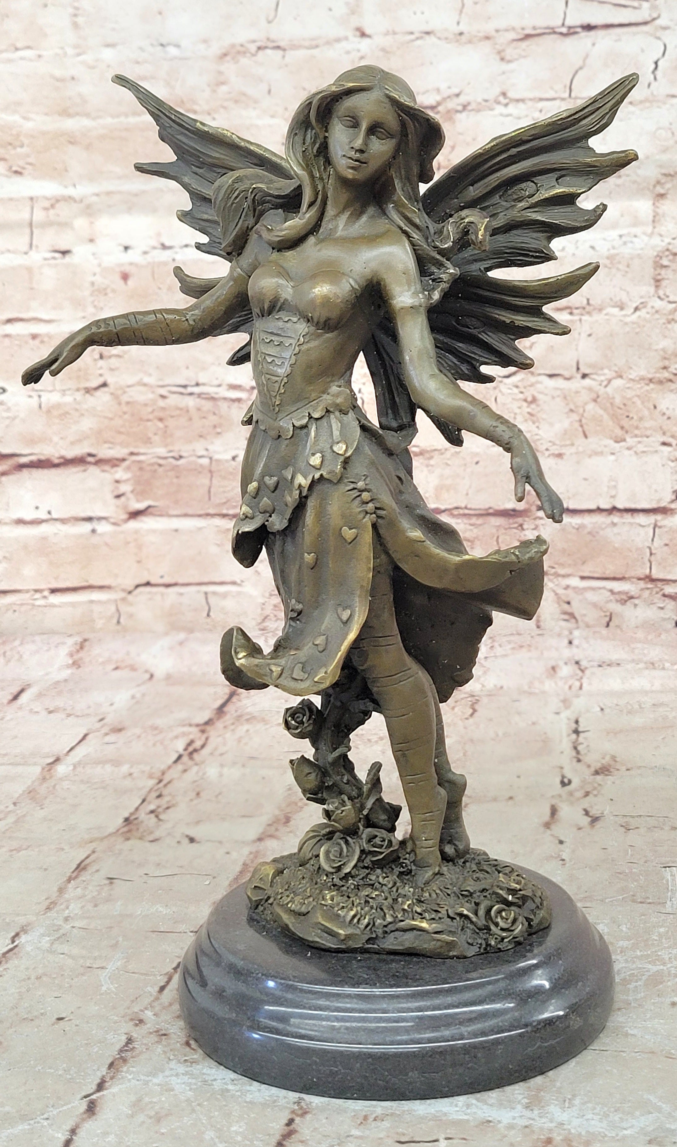 Art Deco Original Vitaleh Fairy Bronze Sculpture Valentine Gift Present Sale