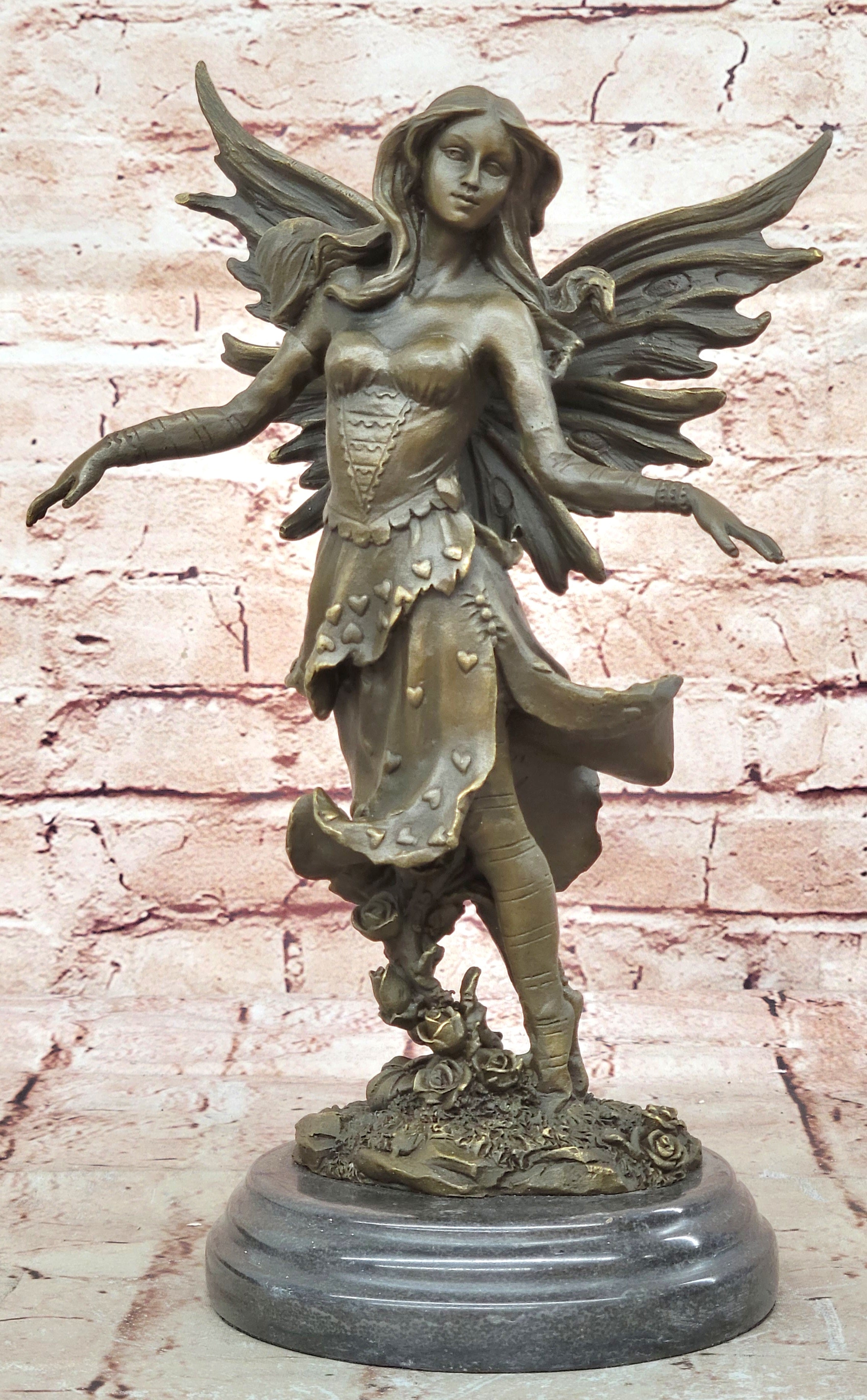 Art Deco Original Vitaleh Fairy Bronze Sculpture Valentine Gift Present Sale