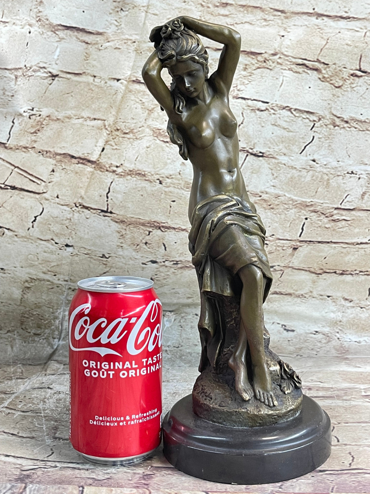 100% Solid Genuine Bronze Sculpture of Nude Woman Museum Quality Artwork Sale