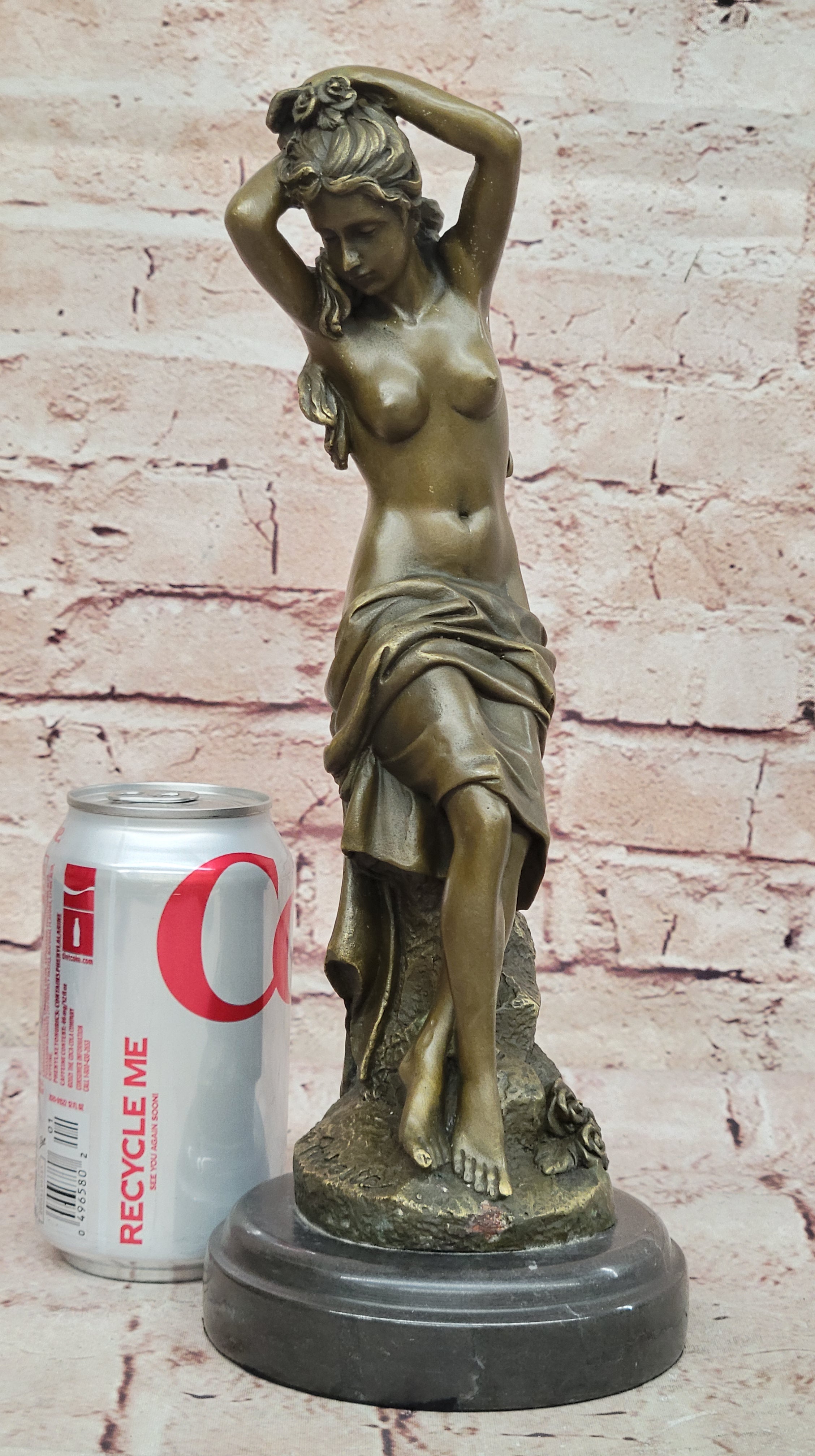 100% Solid Genuine Bronze Sculpture of Nude Woman Museum Quality Artwork Sale