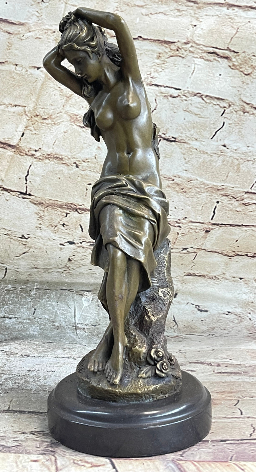 100% Solid Genuine Bronze Sculpture of Nude Woman Museum Quality Artwork Sale