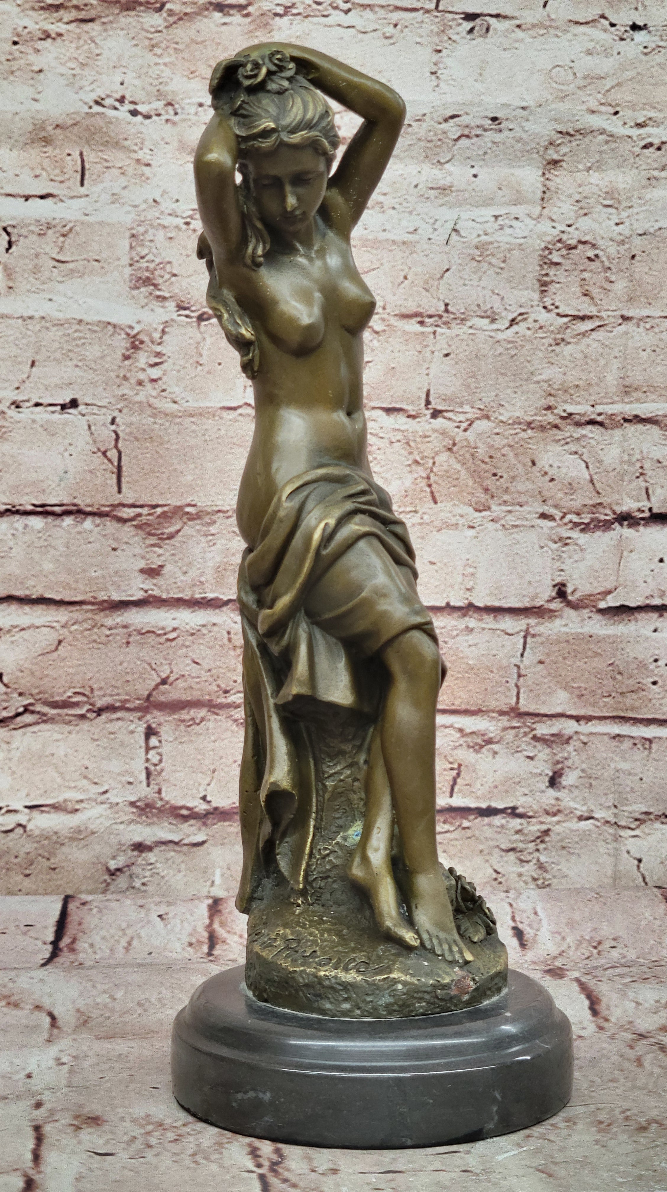 100% Solid Genuine Bronze Sculpture of Nude Woman Museum Quality Artwork Sale