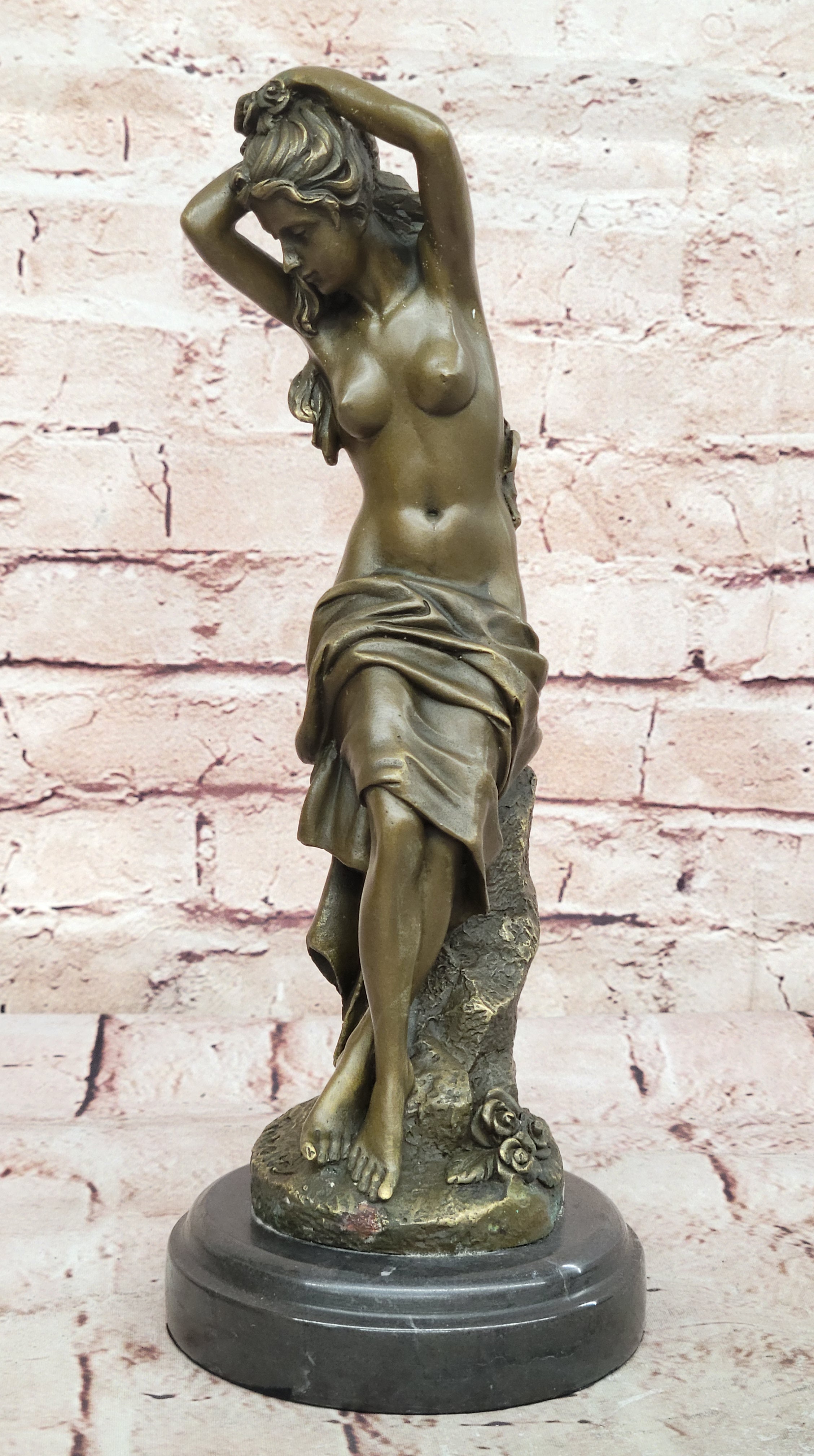 100% Solid Genuine Bronze Sculpture of Nude Woman Museum Quality Artwork Sale