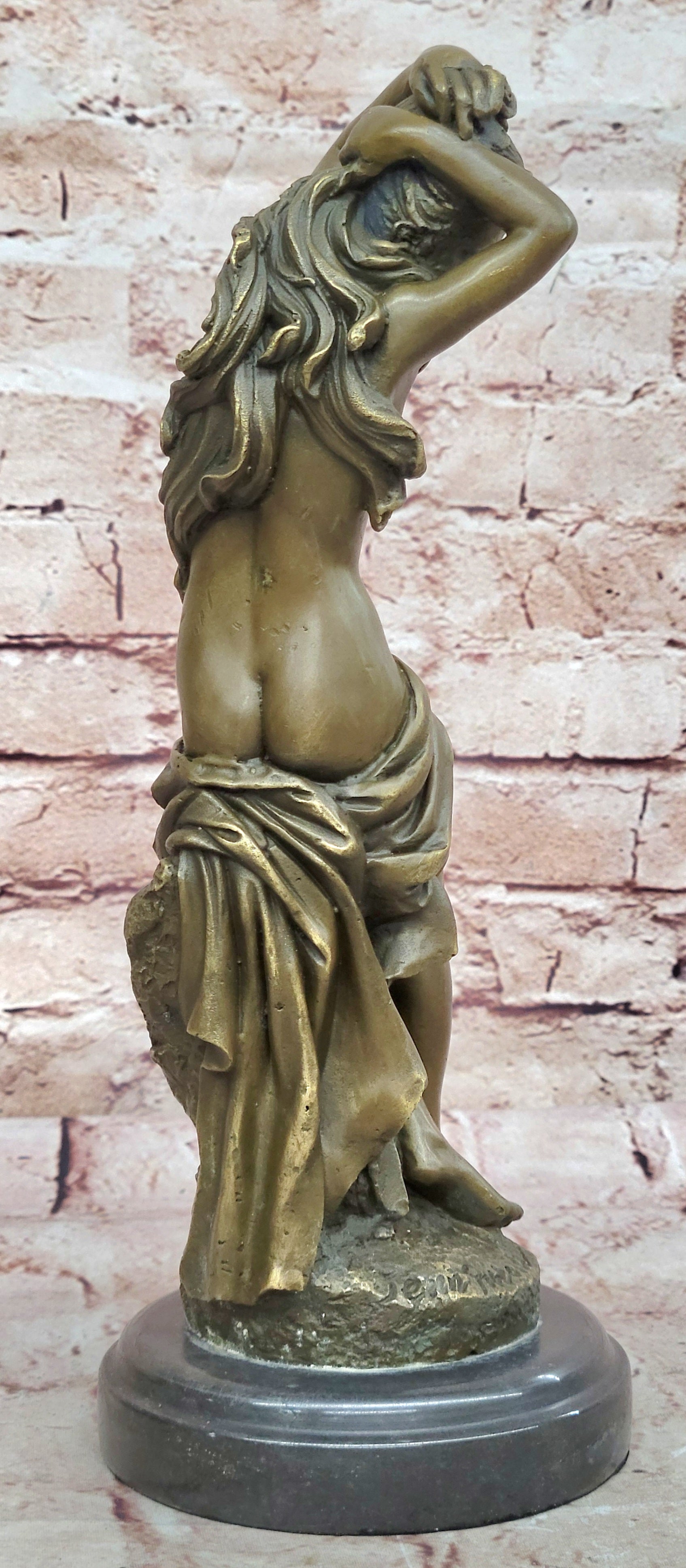 100% Solid Genuine Bronze Sculpture of Nude Woman Museum Quality Artwork Sale